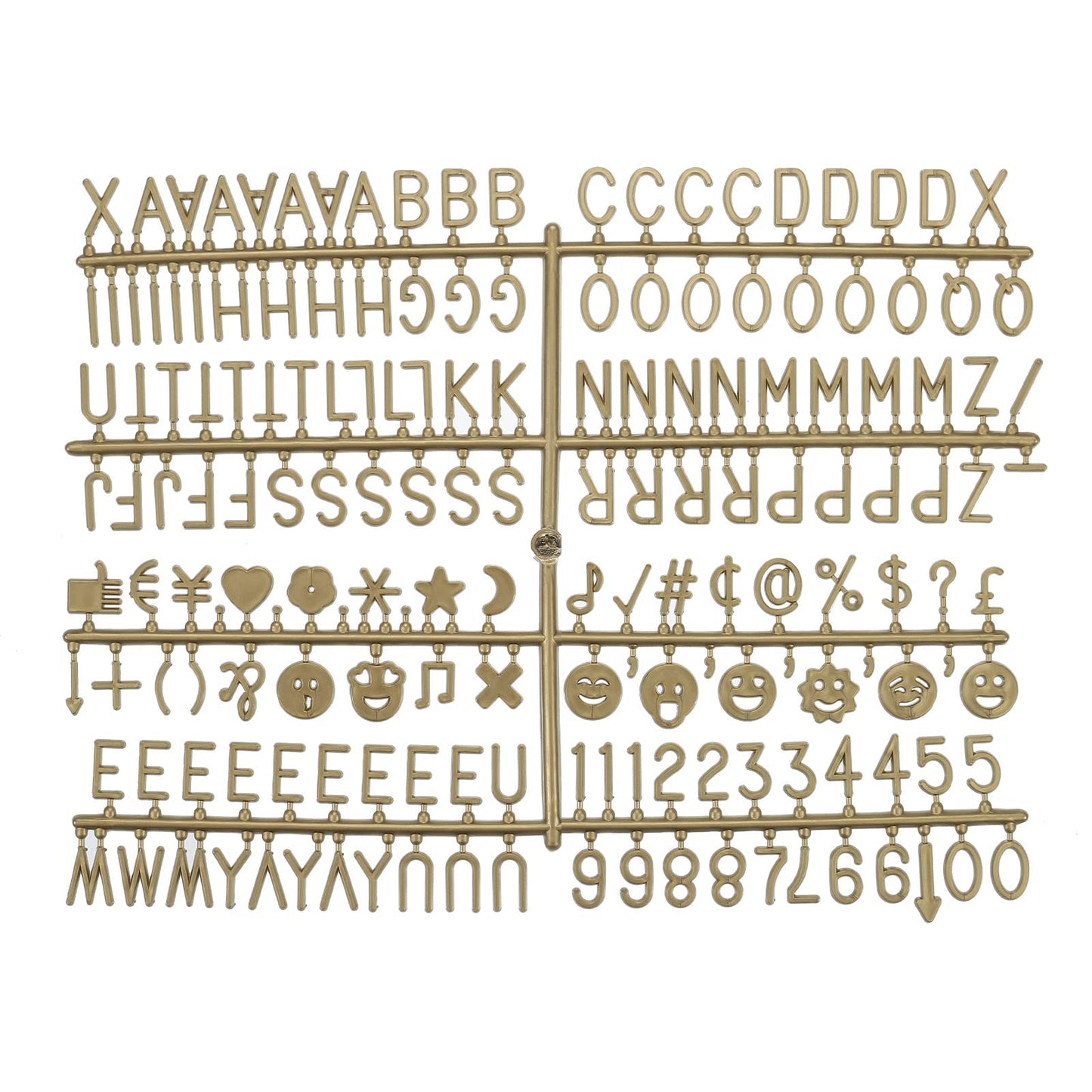 MECCANIXITY 3/4 Inch Letters Set for Felt Letter Board Numbers Symbols Bronze Alphabet Message Board Changeable for Cafe, Wedding, Birthday