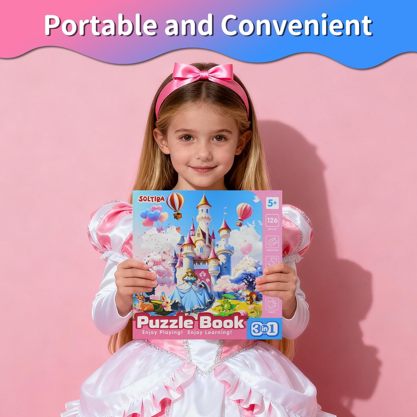 Princess Magnetic Puzzles for Girls 4-6 3 * 42 PCS Unicorn Mermaid Princess Themes Puzzle Magnetic Puzzles for Girls 5-6 Travel Puzzles or Airplane/Car/Road Trip Gift Toys for Girl 6-8 Years Old