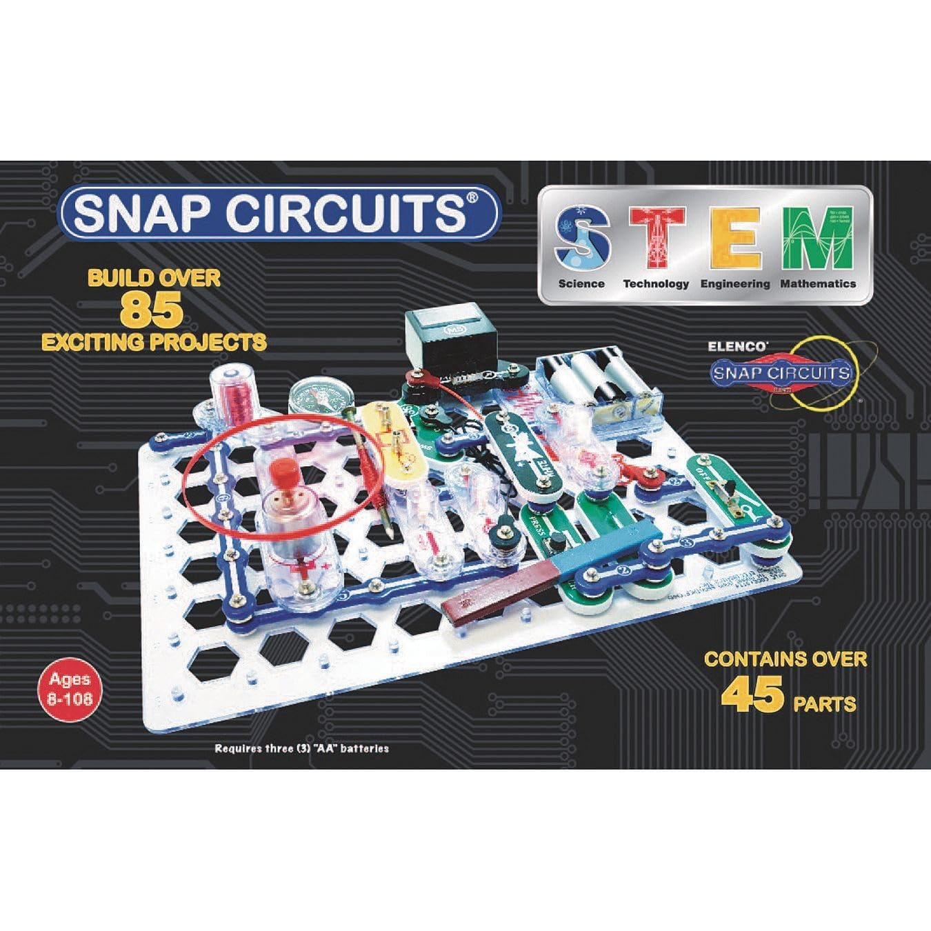 Snap Circuits STEM Electronics Discovery Kit | Explore Magnetism & Electronics | Ages 8+ | 85+ Hands-On Projects