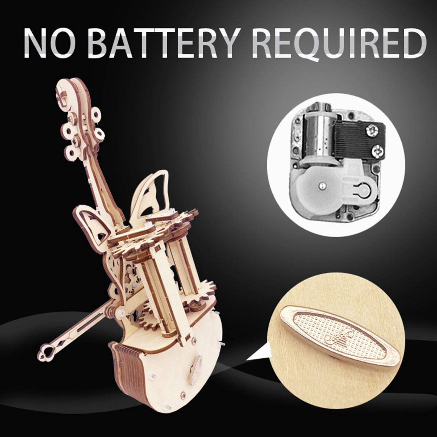 3D Wooden Puzzle for Adults - Cool Cello Music Box DIY Model for Adults to Build Wood Crafts Mechanical Puzzle Building Kits for Age 14+Years Old