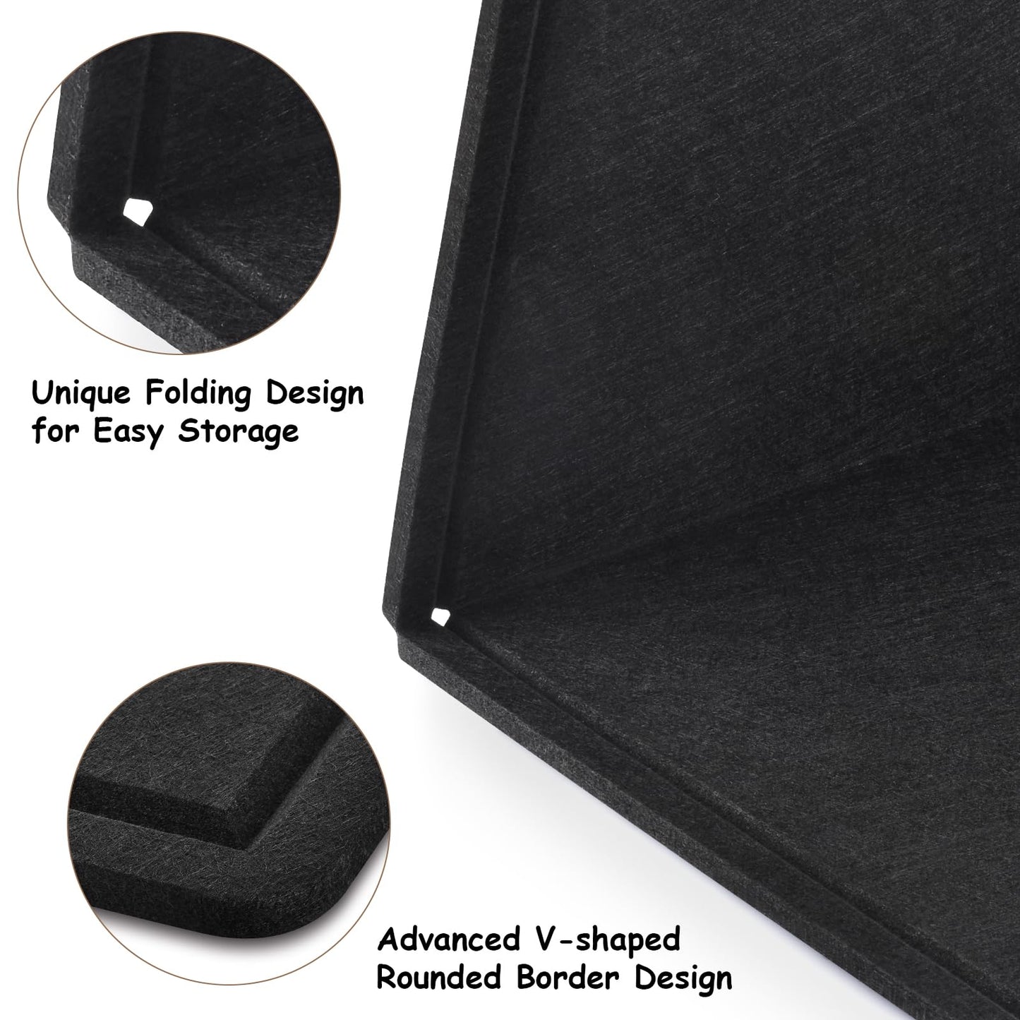 Large Bulletin Board, Foldable 60x36 Inches Cork Board Alternative, Large Felt Board Decorative Pin Board for Wall, Foldable Photo Board Self-Adhesive Vision Board with 36 Pushpins Black