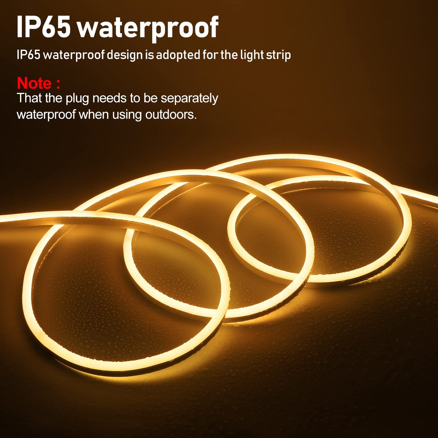 FORT LED Neon Rope Lights 100FT Flexible Warm White AC 110V 120V Waterproof PVC Model neon-666