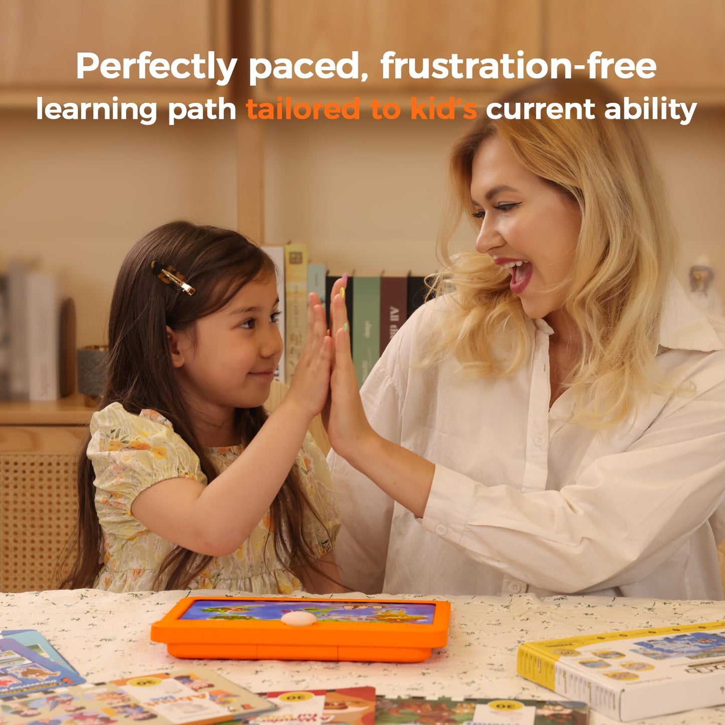 Think Academy Learning Pad for 3+, Age-Optimized Screen-Free Educational Learning Tablet, Learn to Read Phonics Flash Cards with Alphabet, Words, Numbers, Music, Preschool Learning Activities for Kids