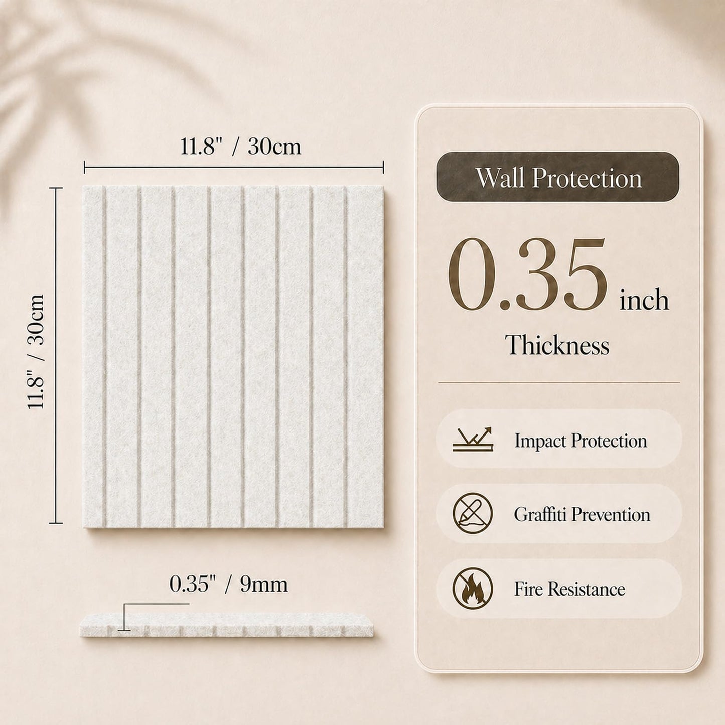 Baysola Stripe Felt Bulletin Board Panels 48 x 36 Inch Self Adhesive Wall Tiles Cork Board Alternative for Office Classroom Photos Notes 12 Pack
