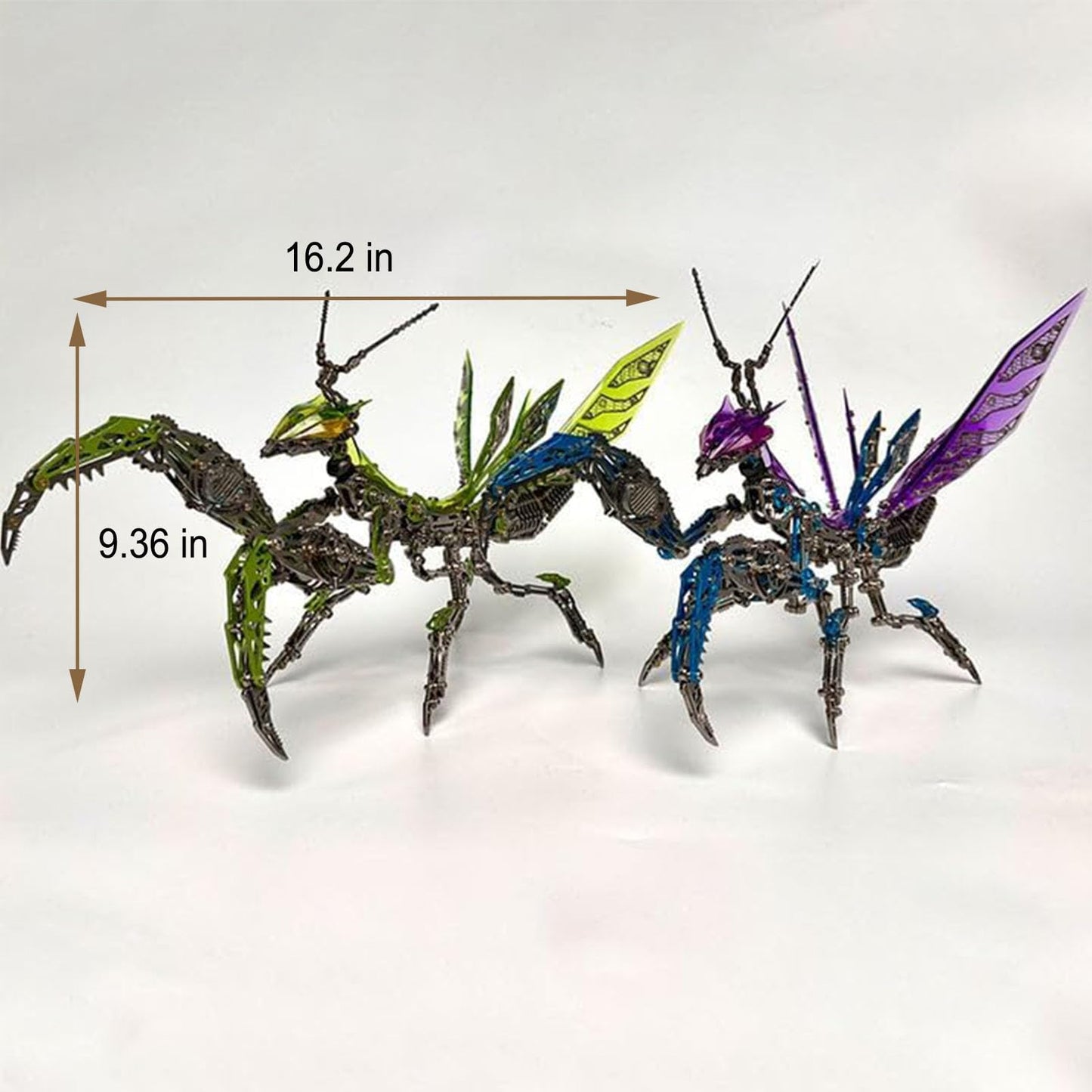 Metalkitor 3D Metal Puzzles for Adults, Giant Mantis Model Kit - Steampunk DIY Ornament - Assembly Jigsaw Crafts Brain Teaser - Perfect Room Decor and Gift Choice(1200+PCS, Purple)