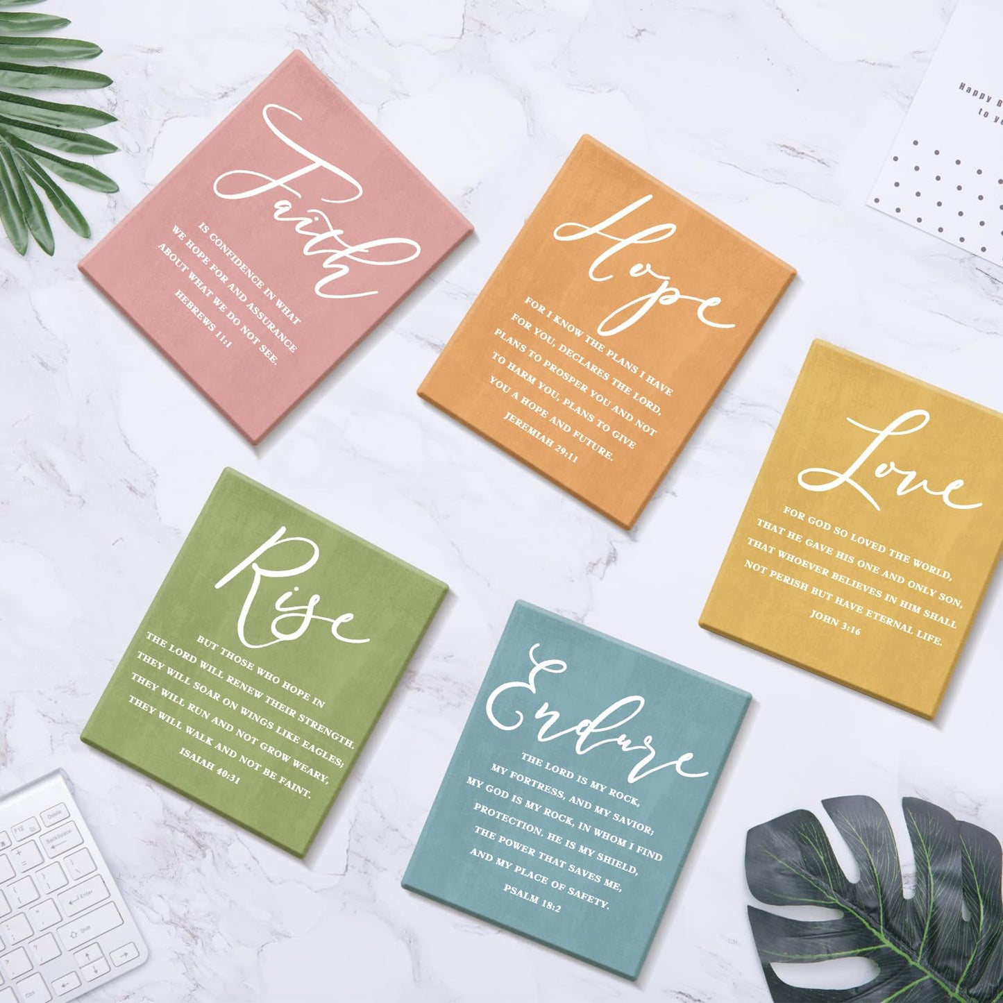 CHDITB Faith Hope Love Bible Verse Wall Art, Set Of 6 Prints Religious Prayer Wall Art, Scripture Quote Canvas Painting, 8x10 Inches Bible Saying Artwork Christian Art Prints For Living Room Bedroom
