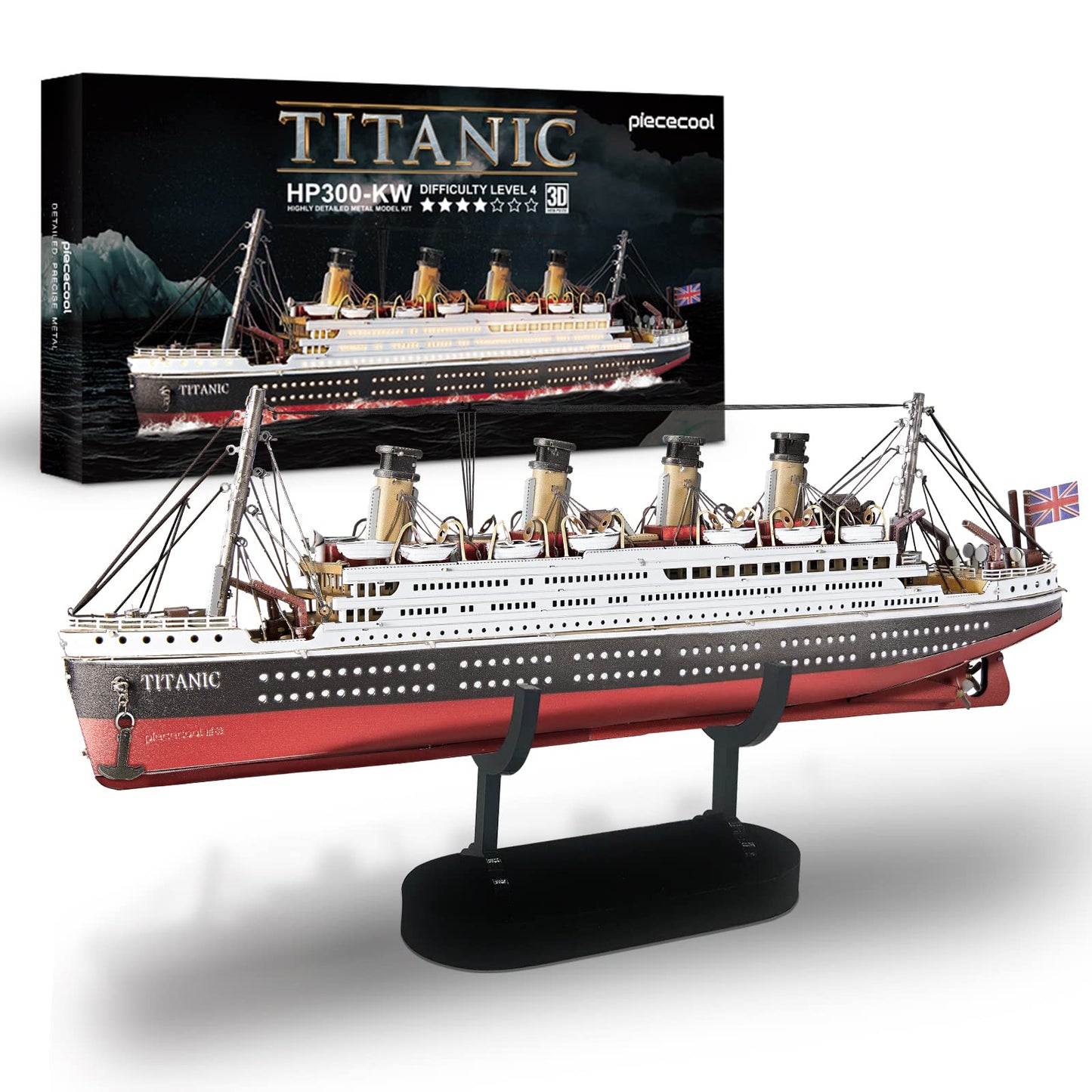 Piececool 3D Puzzles for Adults, Titanic Metal Ship Model Building Kits, Difficult Watercraft Cruise DIY Arts and Crafts Birthday Christams Gifts for Men Women Couples Desk Decor