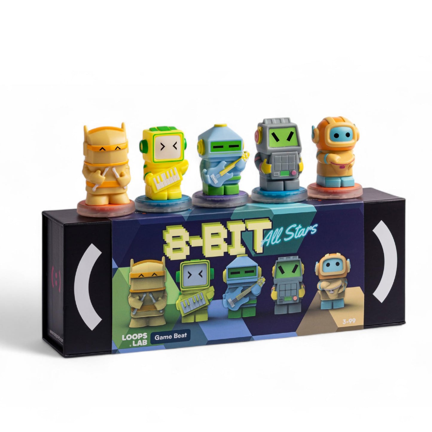 LOOPS 8-bit Allstars - 5-Piece Game Music Band Interactive Figurine Set