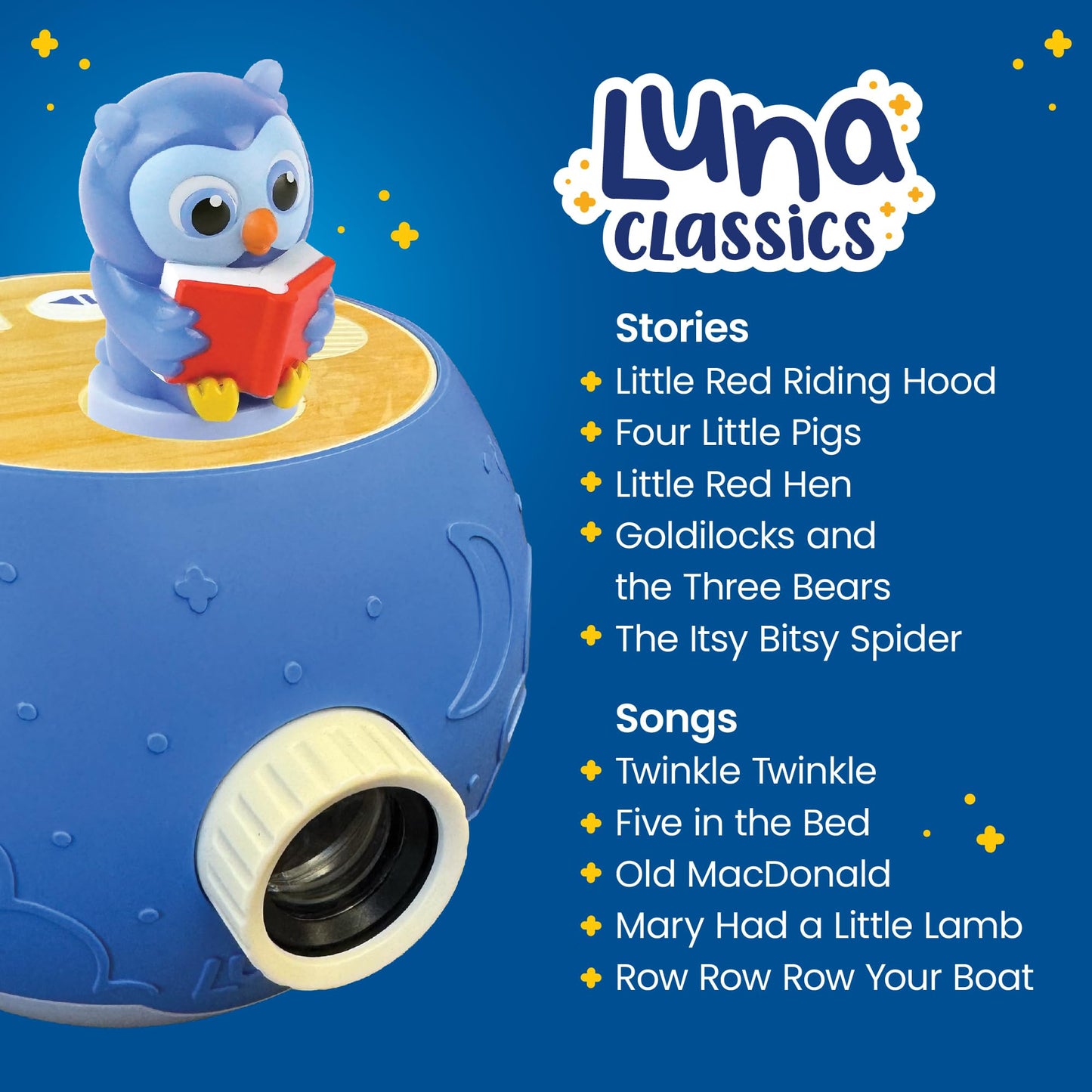 Kids Book Projector – 5 Thomas & Friends and 5 Classic Read-Aloud Stories, 10 Songs & Night Light & Soothing Dream Music | Children Ages 3+ Storytime Projector for Kids & Toddler | Toys, Owl & Thomas