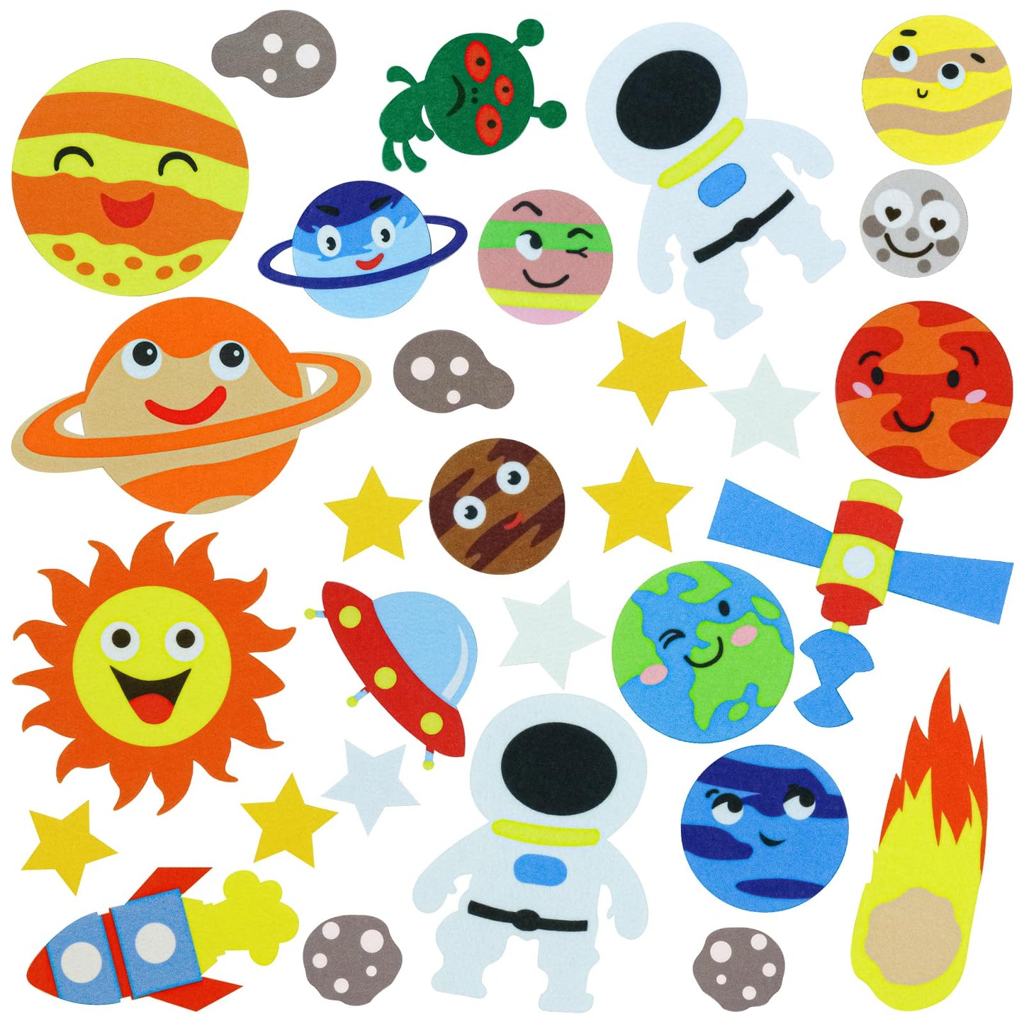 BXI 30 Pcs Universe Felt Board Story Pieces Set for Toddlers, Preschool & Kindergarten, Precut Felt Marine Life Figures for Preschool Crafts Activity Early Learning Storytelling