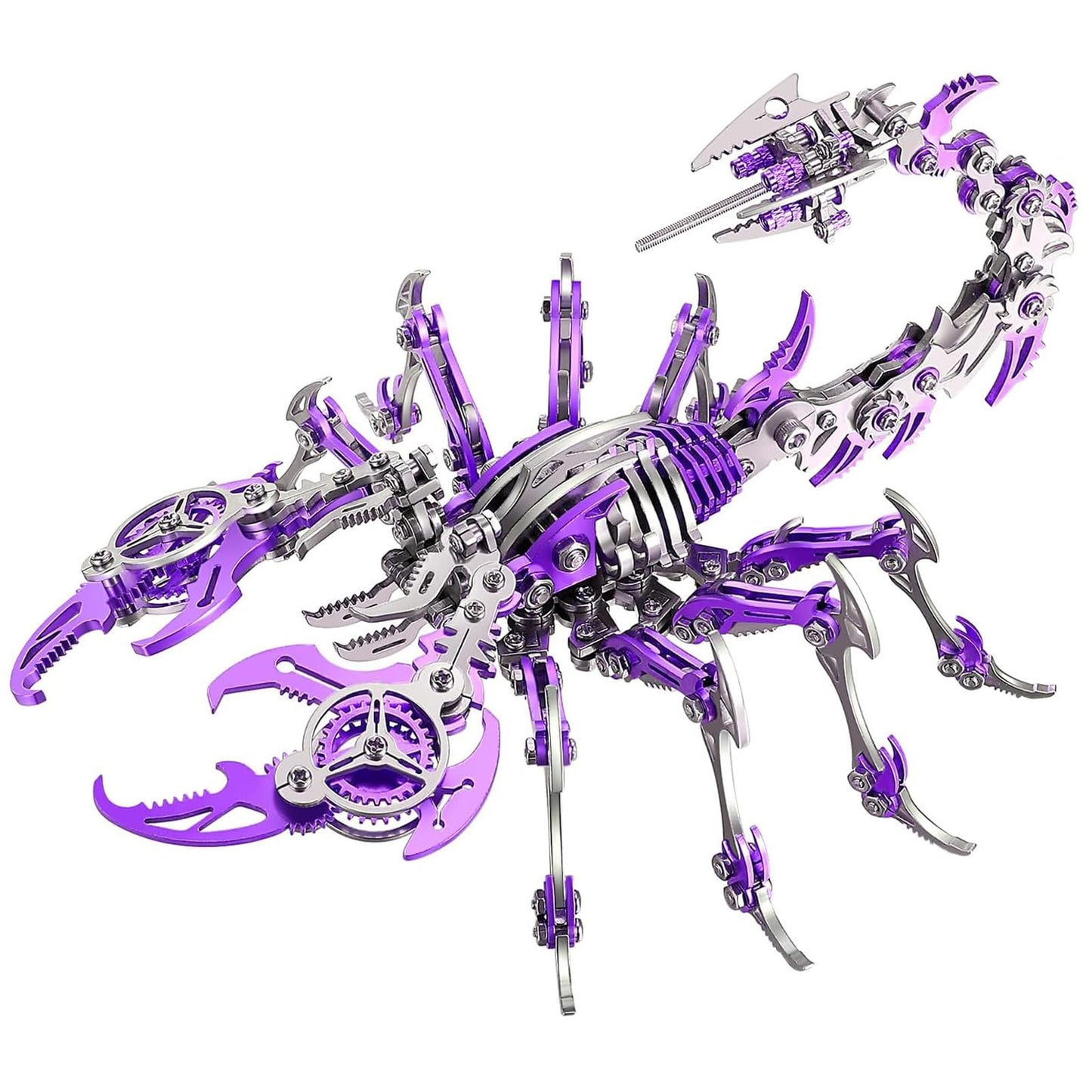 3D Metal Scorpion Puzzles for Adults: 3-D Puzzles Metal Model Kits to Build DIY Assembly Mechanical Puzzle Building Block Toys with Tool Brain Teaser Craft for Home Decor (Metal Scorpion-Purple)
