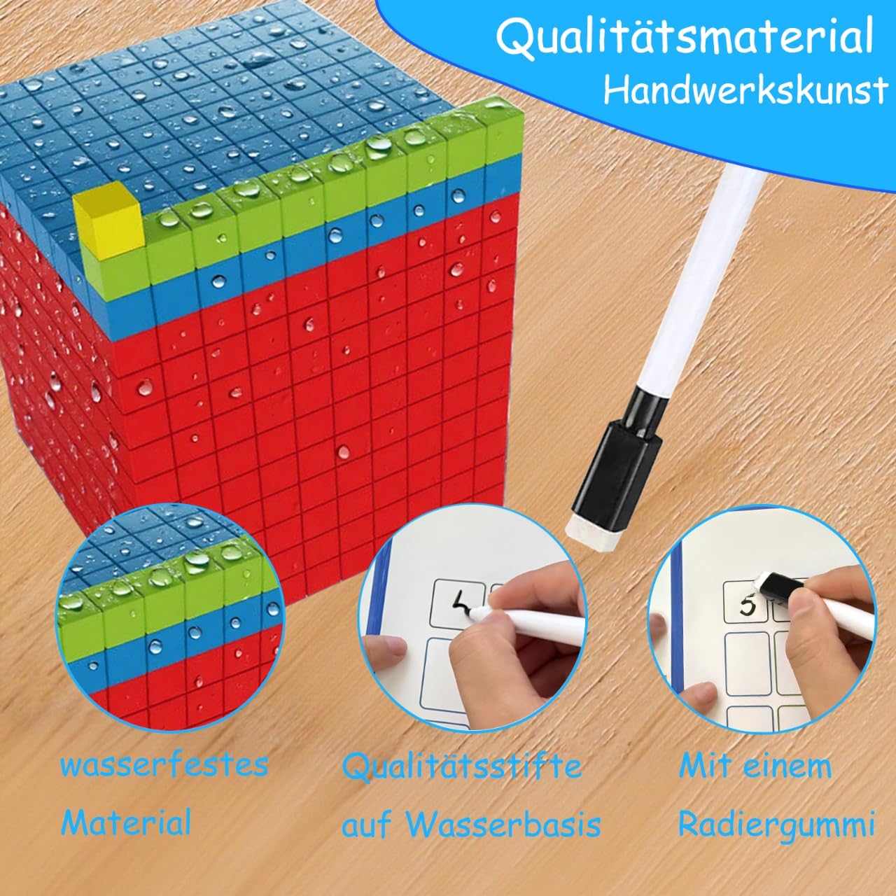 JUGGPENG Base Ten Blocks for Math, Place Value Blocks, Base 10 Math Manipulatives for Kids, Plastic Math Cubes, Number Blocks, Math Counting Cubes for Kindergarten 1st-3rd Grade, 137 Pcs
