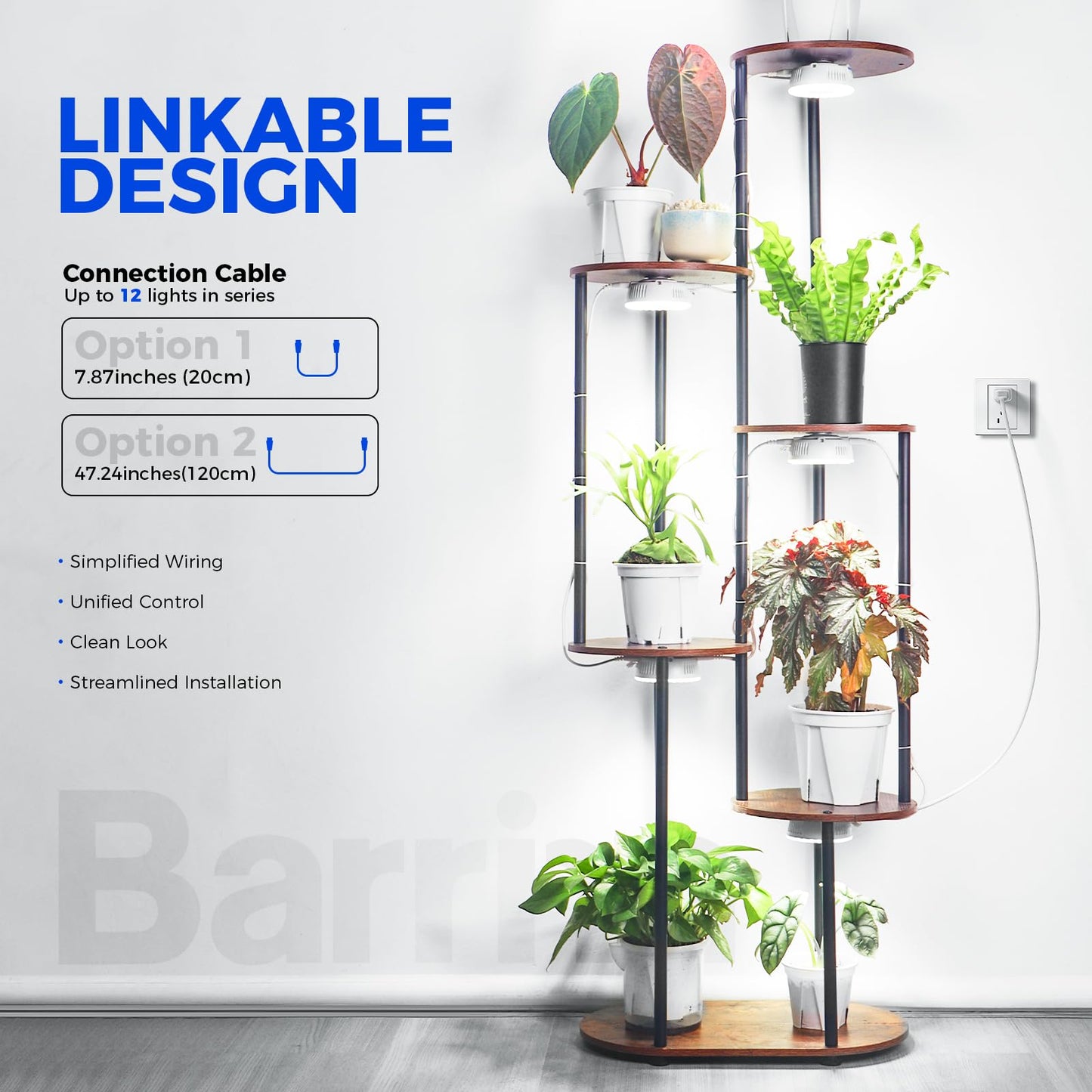 Barrina OG09 Puck LED Grow Light, Full Spectrum, 54W, 5000K, 6 Packs, Aluminum, Magnetic & Linkable for Indoor Plants