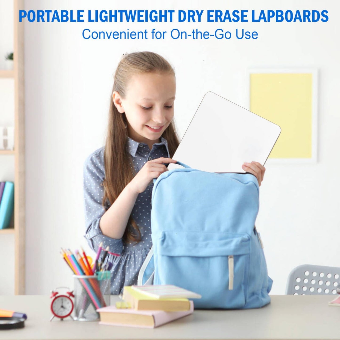 COYMOS 6 Pack Small Dry Erase Boards Classroom Pack 12 x 9 Inch Double Sided Mini White Boards Portable Dry Erase LapBoards for Teacher Supplies with 6 Erasers and 6 Markers