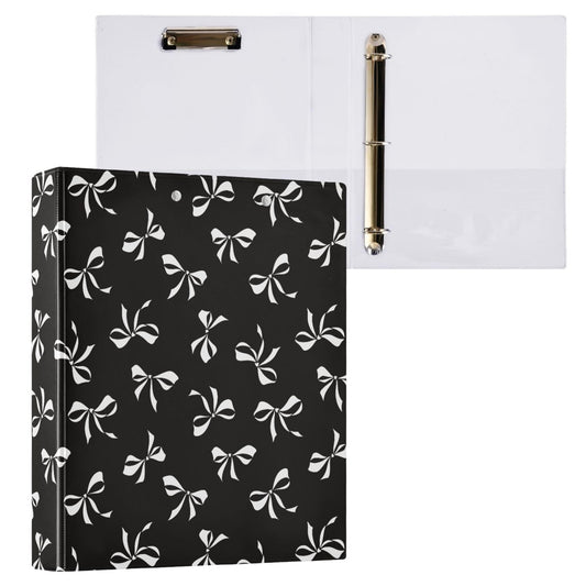 Pink Strawberry Round Ring Binders 1.5 Inch Doodle Pattern Black 3 Ring Clipboard Binder for Office School Work Supplies File Folder 200 Sheet Capacity
