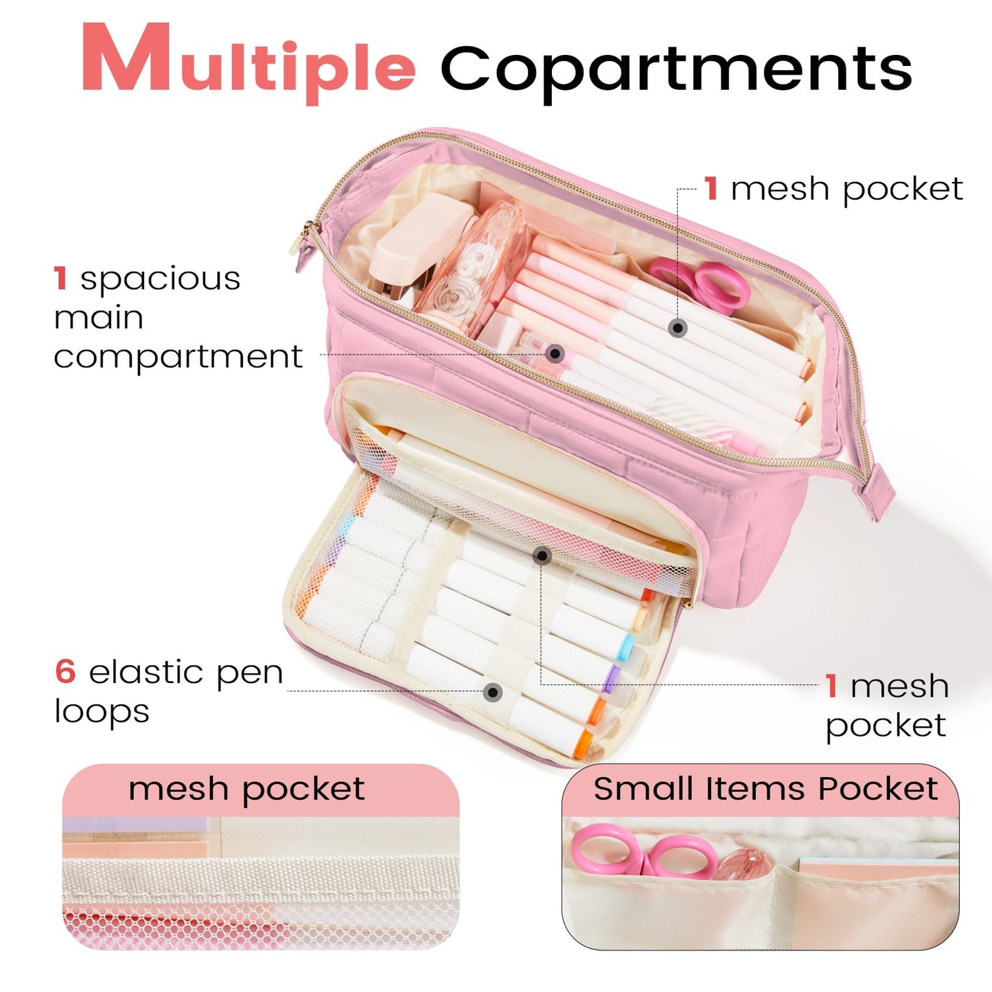 Sooez Large Pencil Case Pouch, Soft Pencil Bag with Zipper, Pen Bag Wide Opening, School Supplies Cute Pencil Case for Girls Boy Men Women, Purple