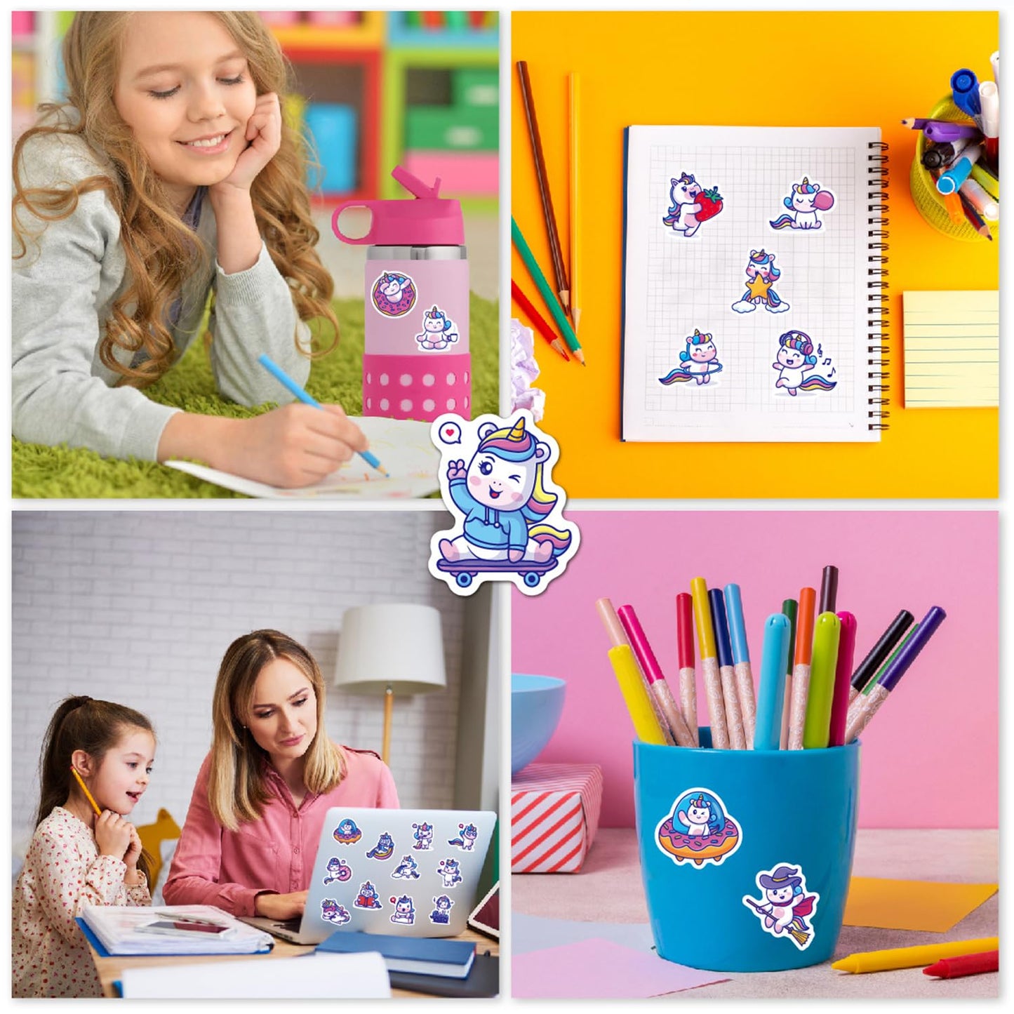 LilyBeauty Multifunction Pencil Case with Calculator, Pencil Sharpener and Curriculum, Multiple Cute Patterns, Suitable for Elementary School Girls, Boys, Great Gifts for Kids (Blue)