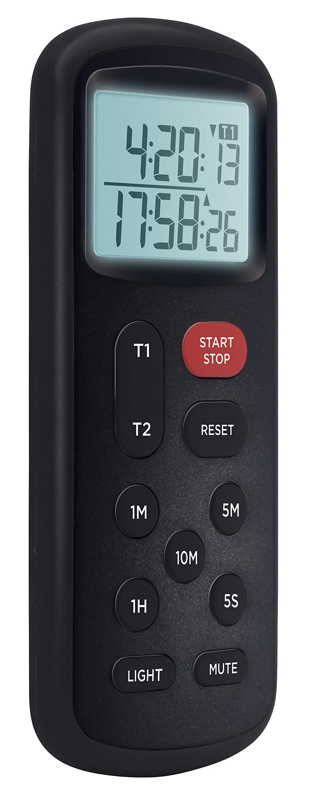Lavatools KT8 Digital Kitchen Dual Timer & Stopwatch, Backlight, Ultra Loud Alarm, Mute Function, Quick-Set Buttons, Hang Hole, Magnetic for Cooking and Classroom with Lanyard