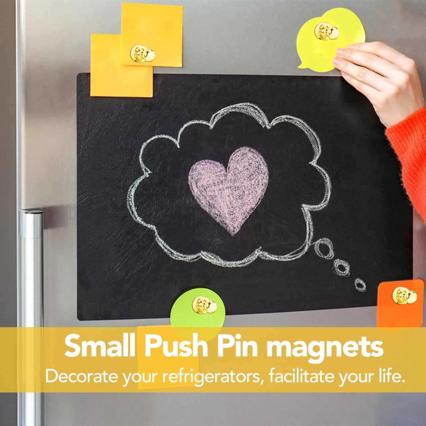 LOVIMAG Fridge Magnets 20Pcs Refrigerator Whiteboard Small Strong Magnet Classroom Kitchen Accessories Decorative Locker Set Decor Must Haves Office Calendar Refrigerador Magnetic Cute Crafts Gold