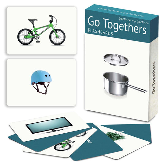 Picture My Picture Go Togethers Flash Card Set – Speech Therapy Tool for Vocabulary, Communication & Thinking, Scratch-Resistant with Activity Guide, Suitable for Education, ESL & ABA – Set of 40