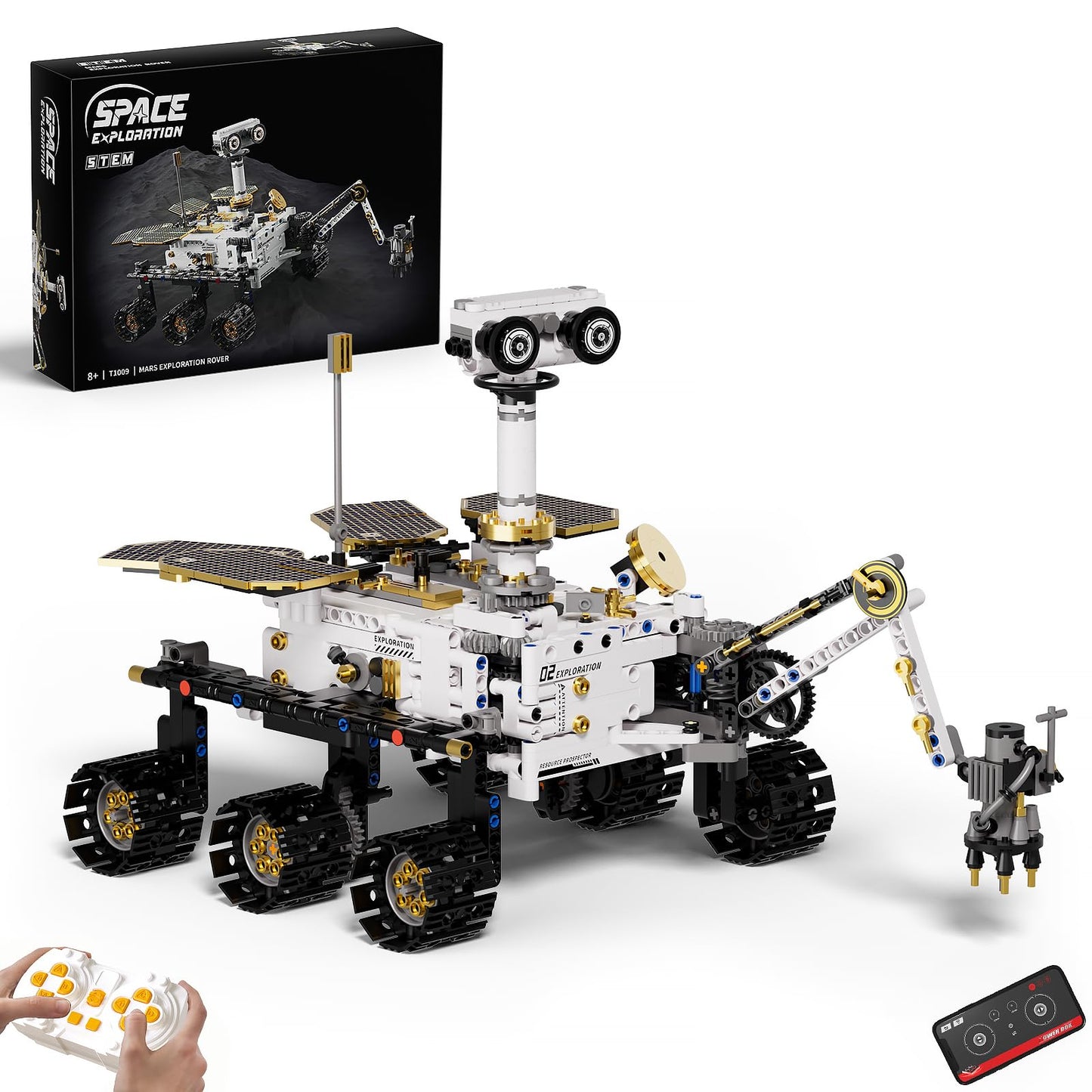 DOLIVE Remote & APP Controlled Mars Rover, STEM Building Set for Boys Ages 8-14, Space Toys for Kids Ages 8-12, Science Gift for Boys & Girls (1007 PCS)
