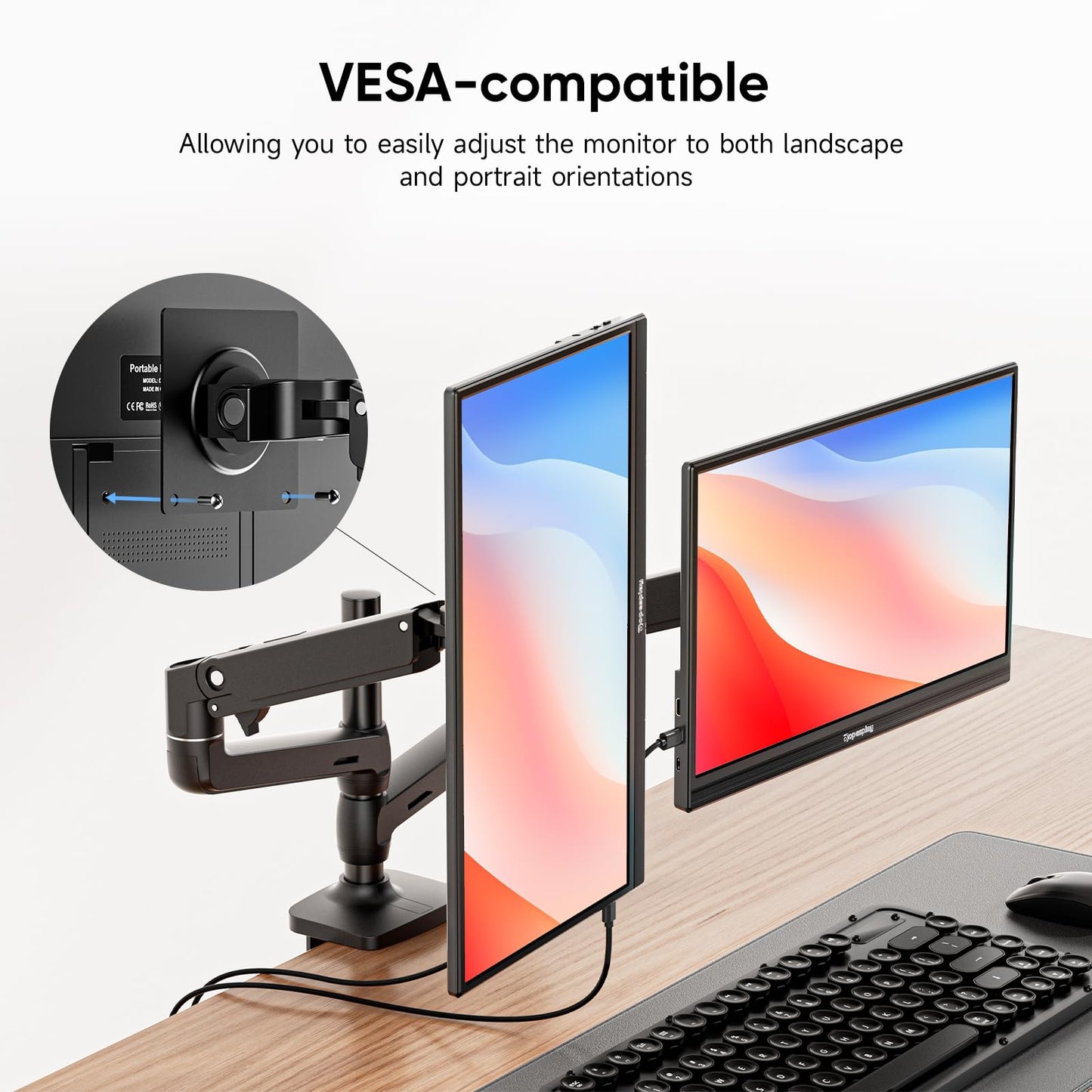 Travel Portable Monitor with Sleeve Bag, 15.6" FHD 1080P Portable Screen for Laptop with Kickstand, USB-C HDMI Second External Monitor, Screen Extender for Laptop Mac Phone PS4/5 Xbox Switch - Black