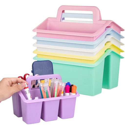 Find Scrapblooms Plastic Caddy With Handle,Protable Classroom Craft Caddy, 6-pack Storage Caddy For Pencil,Pen,Craft Tools (Pastel Color)