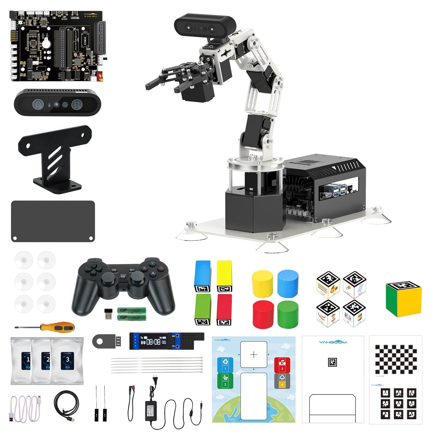 Yahboom 3D Adaptive Robotic Arm Kit Developer for Mechanical Engineers,Supports Large AI Model with Orin Nano Super 4GB