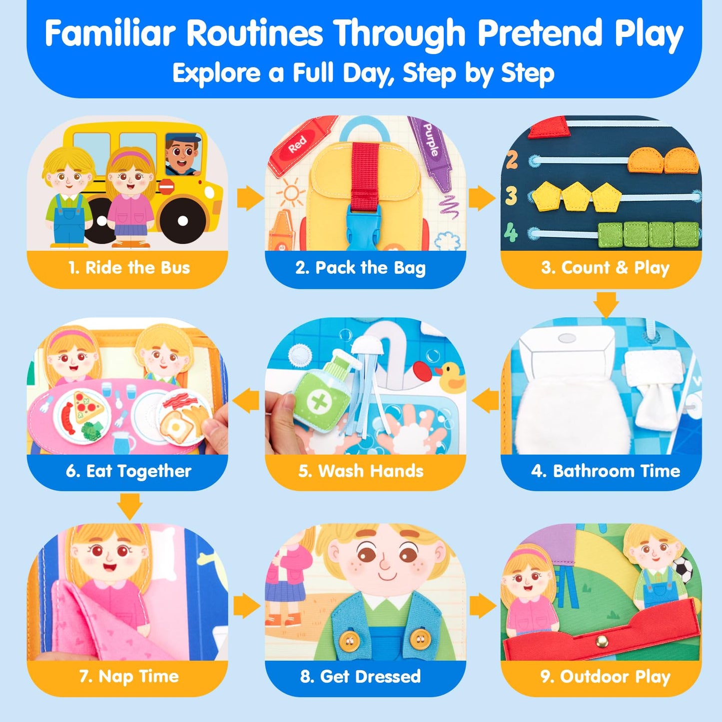 hahaland Busy Book Preschool Learning Activities - First Day of School Gifts Activity Books for Toddlers 1-4, Montessori Toys 2 Year Old Boy Girl Birthday Gift Preschool Must Haves Busy Board Ages 2-4