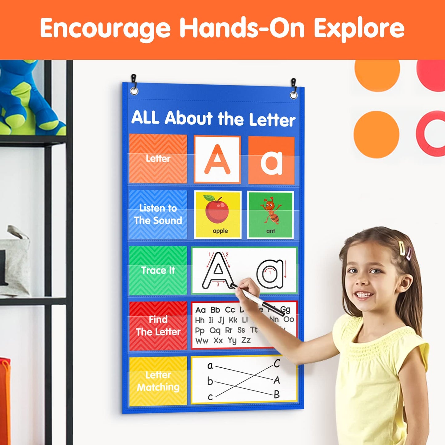 Auchq Letter of The Day/Week Pocket Chart, All About Letter Pocket Chart (New)