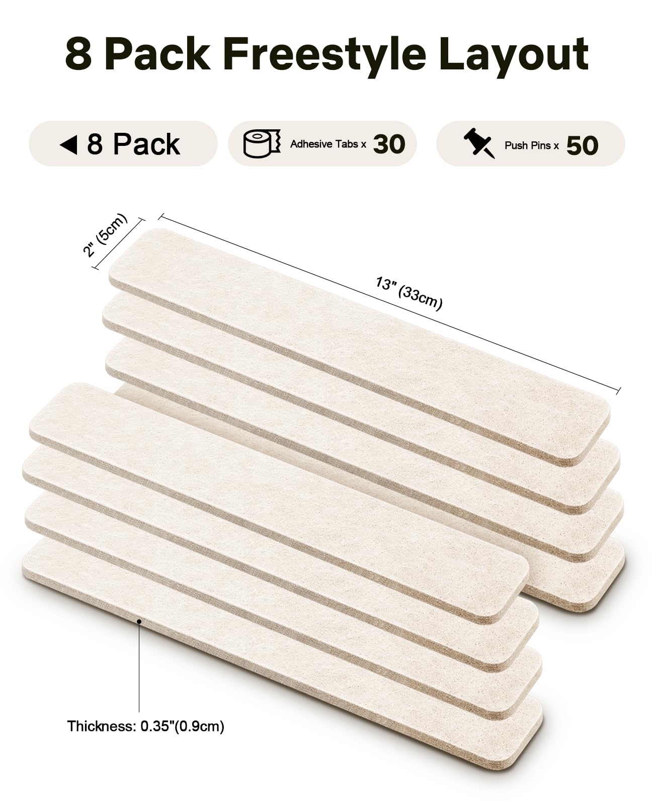 Small Cork Bulletin Board Tiles, Felt Wall Decor and Office Desk Accessories for Vision, Message Center, Picture and Prayer Board, Dorm, Room, Home Office Essentials and Organization(Oatmeal)
