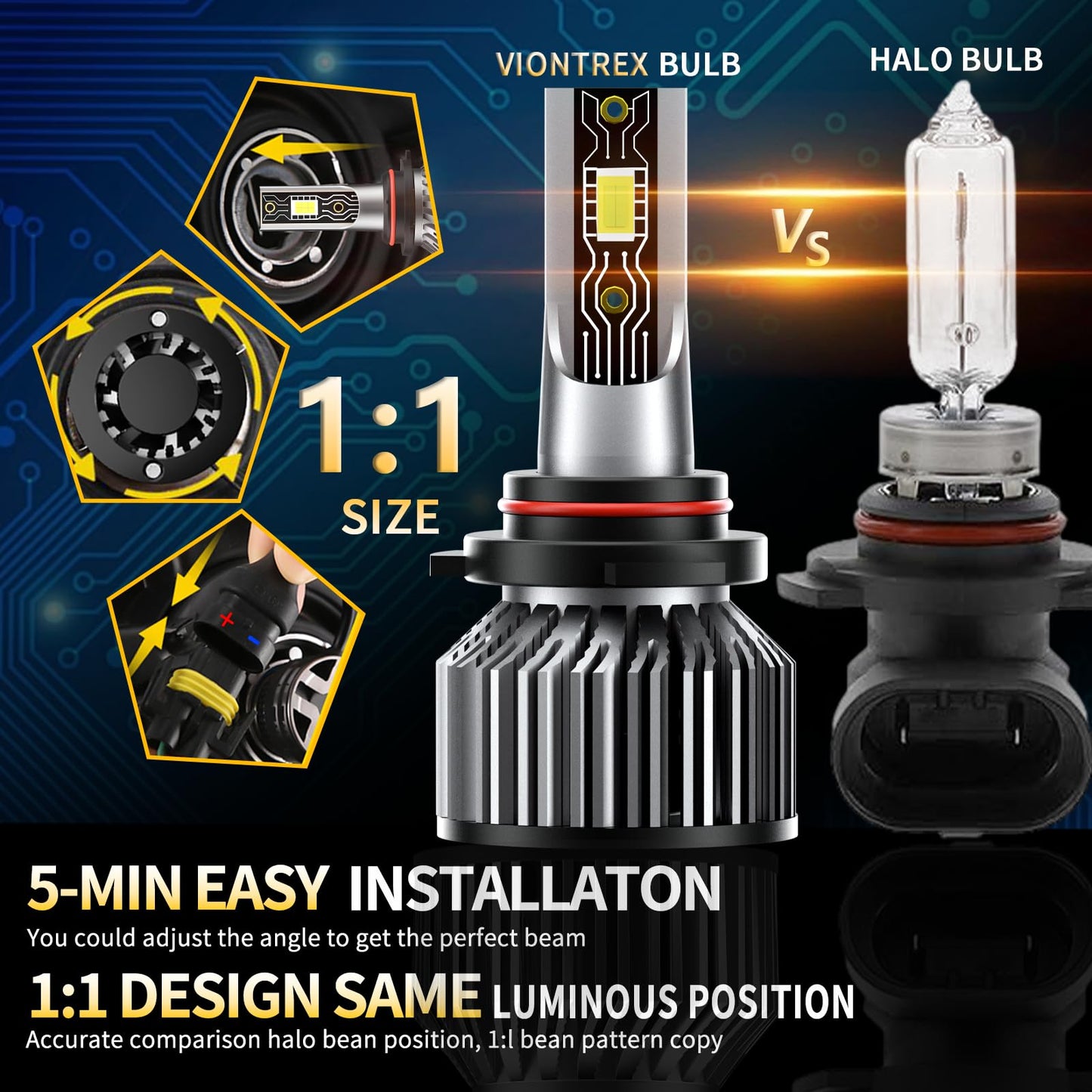 TXBILMOO Light Bulbs Combo Kit for 2009-2013 Toyota Corolla, 9005 High Beam, 9006 Low Beam, H11 Fog Lights, 6000K