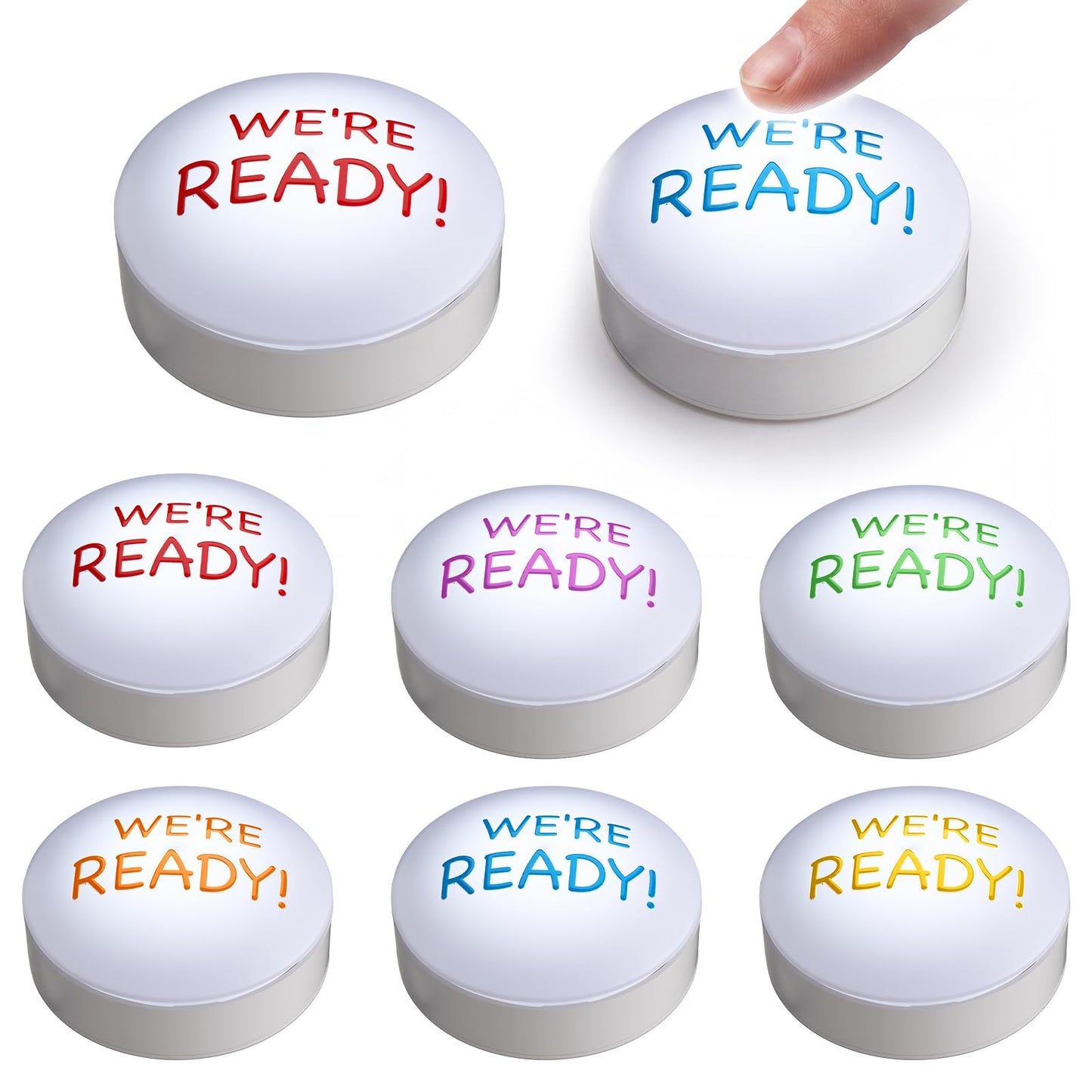 Jowwcen 6 Pcs Group Management Push Light We're Ready Push Lights Classroom Small Group Task Organizer for School Teacher Homeschool Learning Supplies