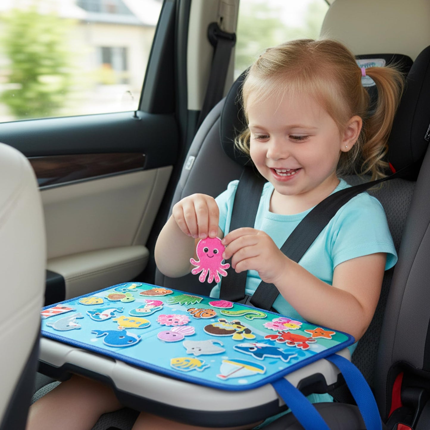 WATINC Travel Felt Board Story Set - 25PCS Portable Felt Board Educational Birthday Gift for Boy Girl Toddler, Under The Sea Storytelling Preschool Early Learning Interactive Play Kit (Ocean Animals)