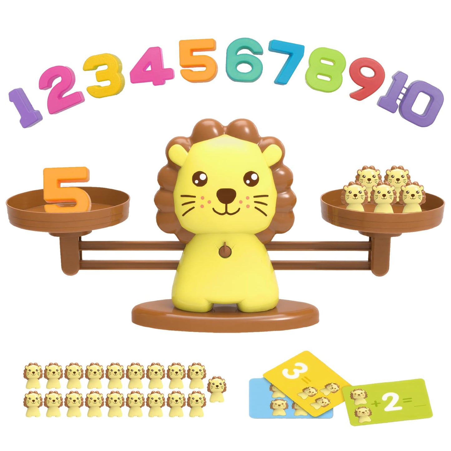 Snugzy Lion Balance Counting Toys, Number Counting Scale Games for Kids Cool Math Learning Games for Boys and Girls Preschool Kindergarten Learning STEM Montessori Educational Toys for 3+