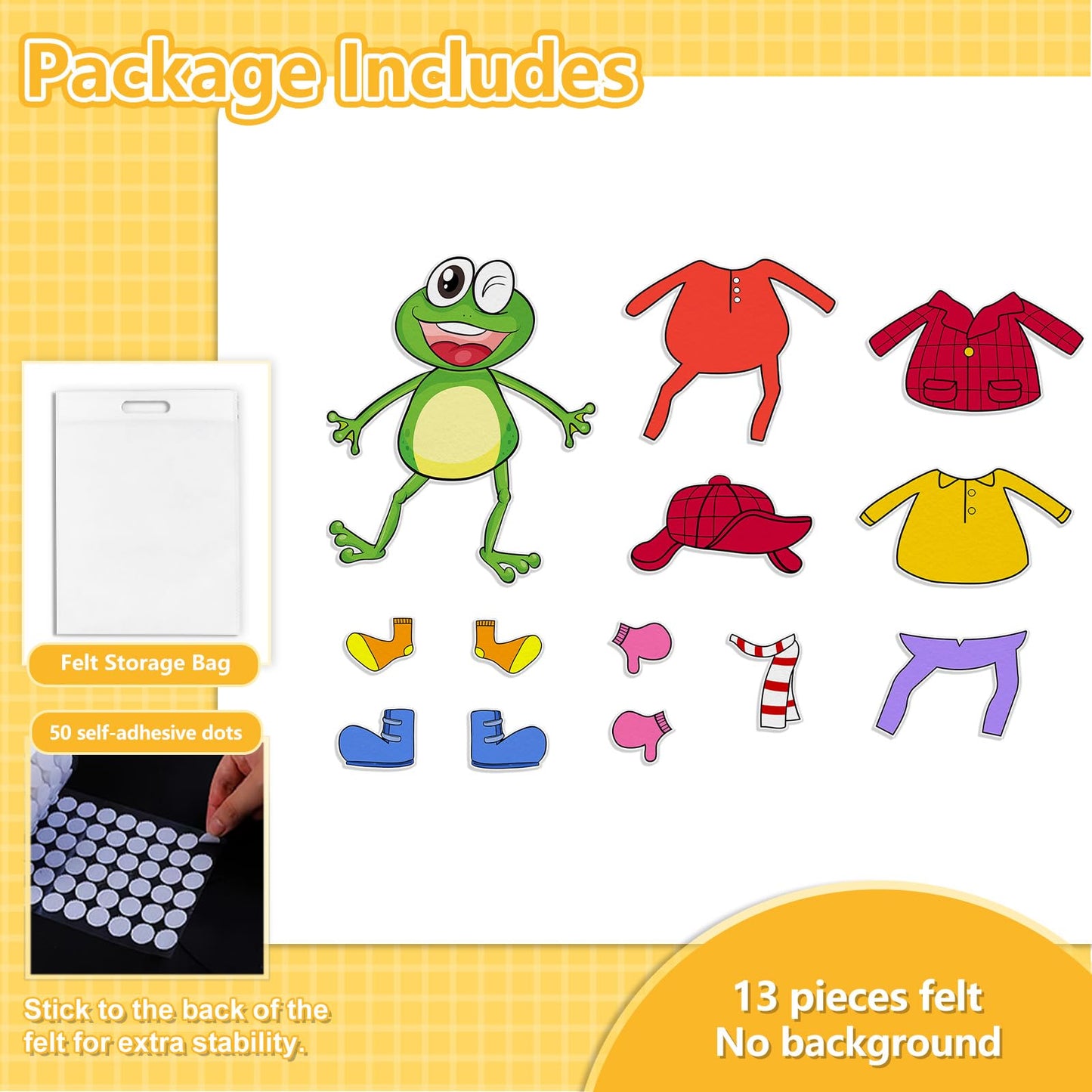 Ai fsem Froggy Gets Dressed Felt Board Story Sets Classroom Must Haves Flannel Board for The Classroom Speech Therapy Materials Teacher Play Set