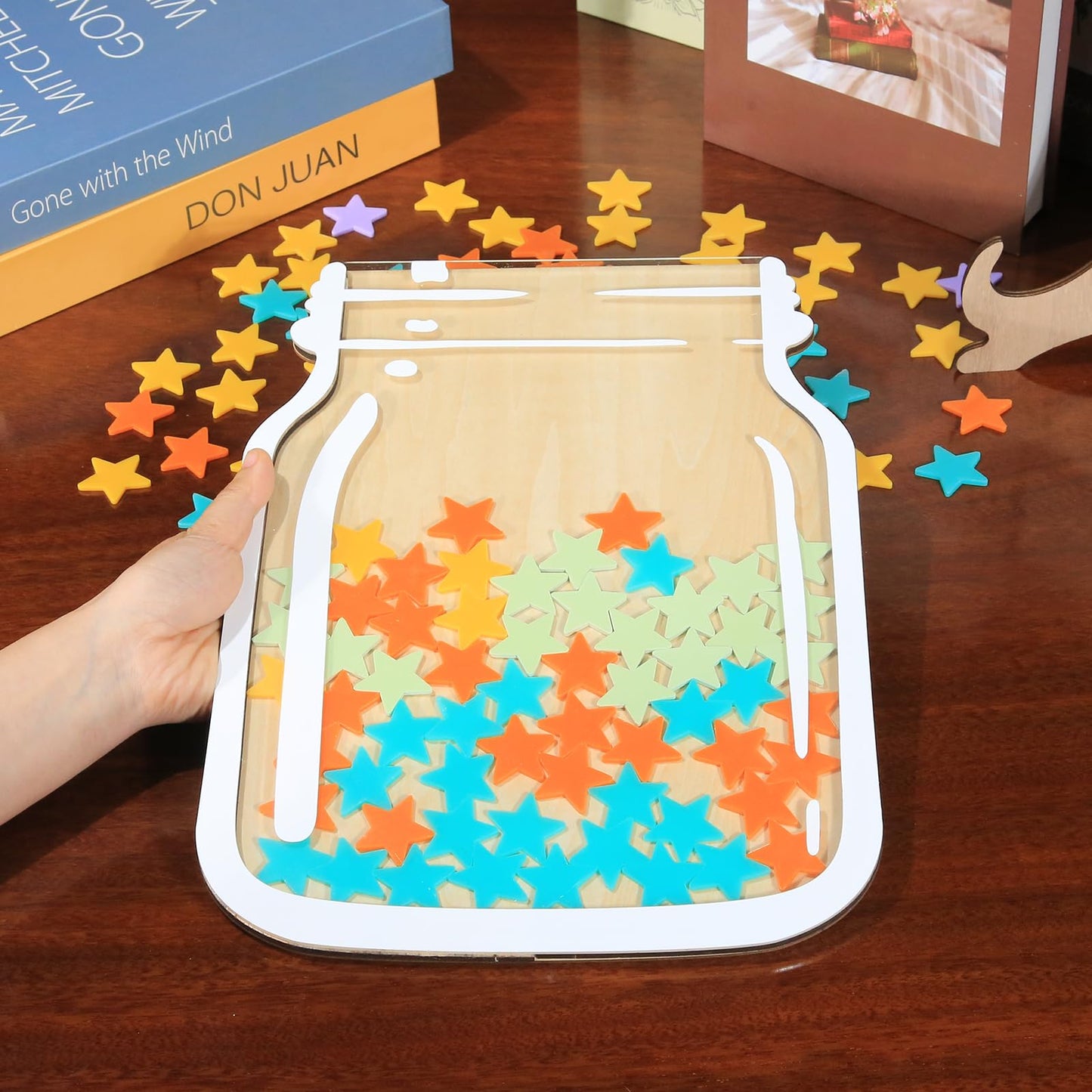 TINGKU 100 Tokens Star Behavior Jar Magnetic Classroom Reward System for Kids, Extra Large Class Reward Incentive Jar for Classroom Board, Children Kindness Jar, Behavior Management Classroom Tools