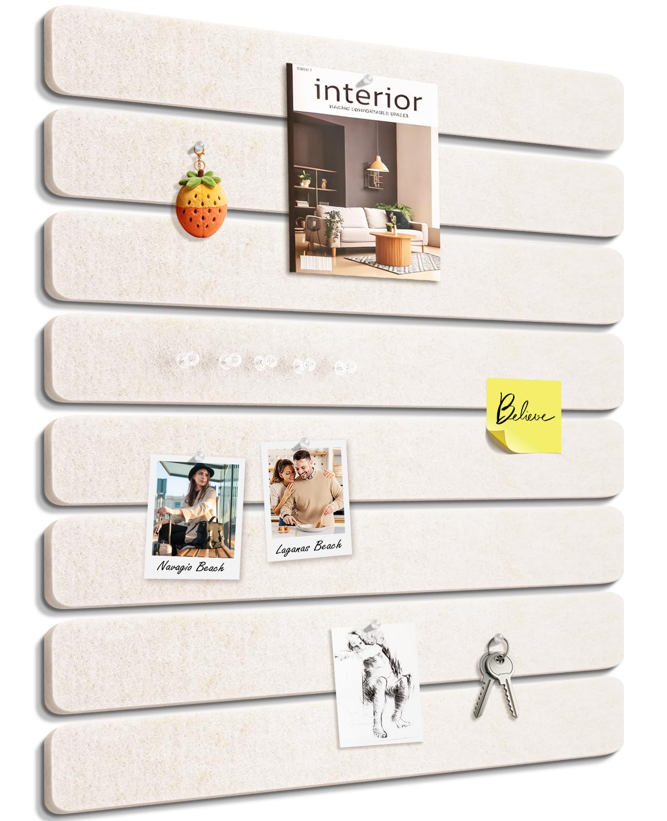 Small Cork Bulletin Board Tiles, Felt Wall Decor and Office Desk Accessories for Vision, Message Center, Picture and Prayer Board, Dorm, Room, Home Office Essentials and Organization(Oatmeal)