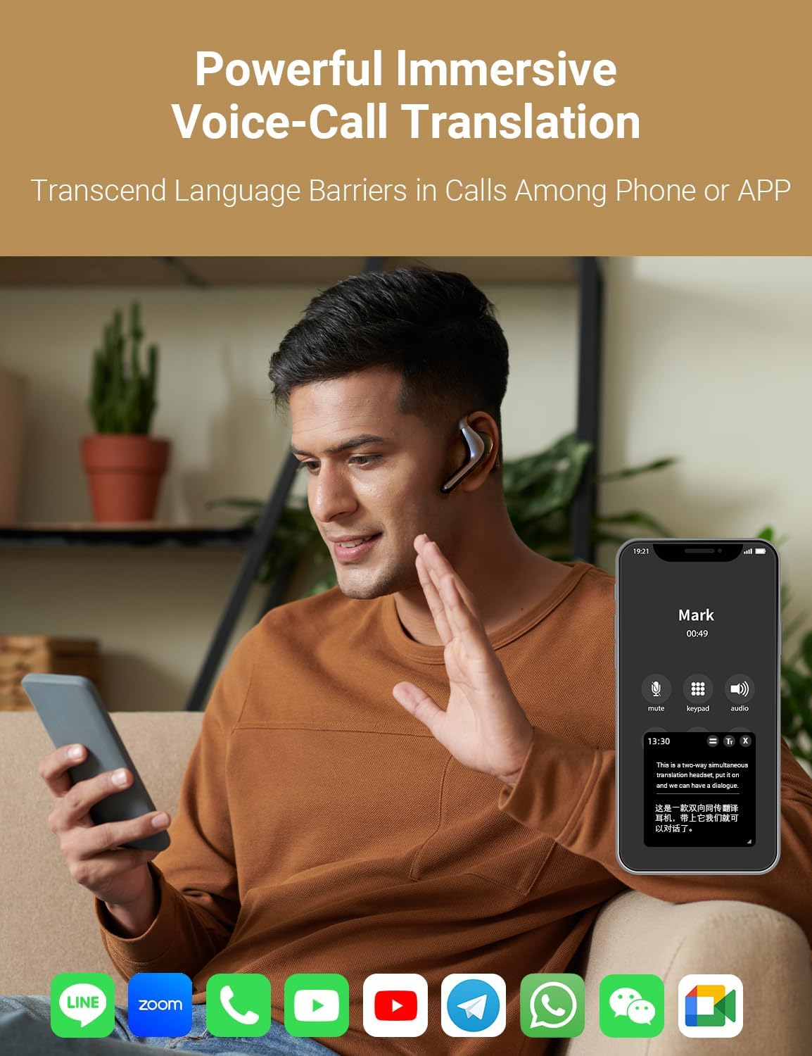 Timekettle W4 Pro AI Interpreter Earbuds, Real-Time Bidirectional Voice Translation,50+ Languages, Video and Call Bluetooth Translator,for Business, Compatible with iOS/Android Gray