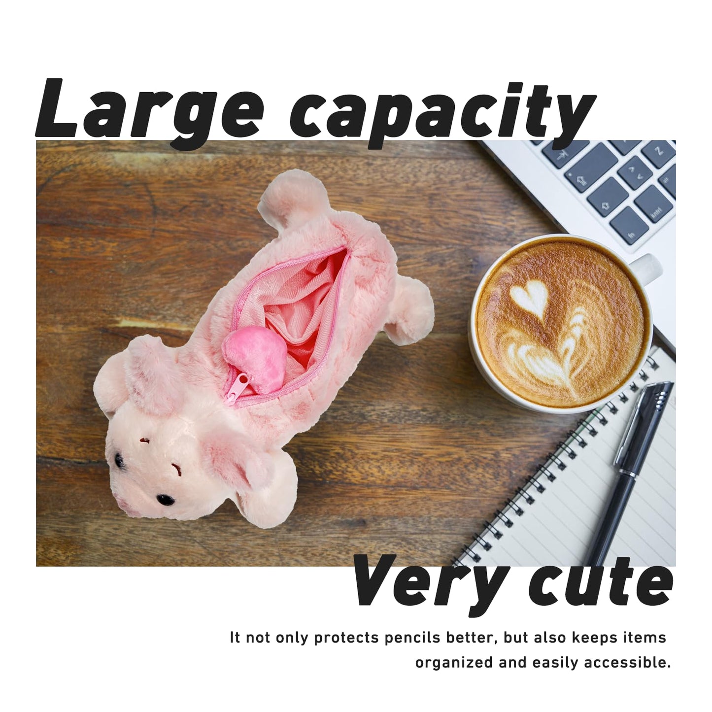 Cmtuuy Pencil Case, Cute Pencil Pouch, Pen Bag Case, Plush Large Capacity Storage Bag, Zipper Pen Pouch for Girl and Boy (Sea otter)