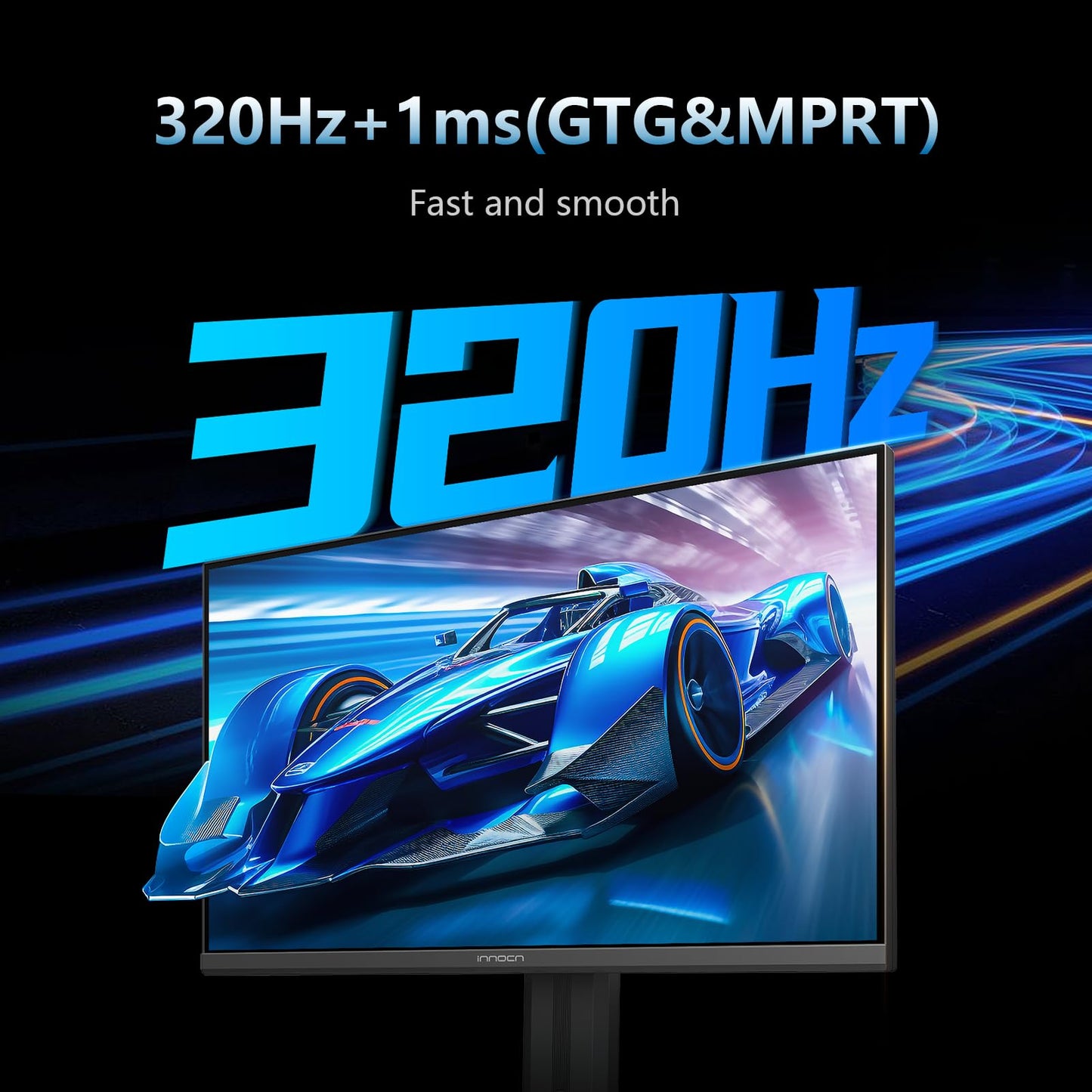 INNOCN 27" Gaming Monitor 2K QHD 2560 x 1440P 240Hz 320Hz 1ms IPS PC Computer Display, HDMI 2.1, DP 1.4, HDR 400, Eyes Care, Height/Pivot Adjustable, VESA Mountable, 27G2T