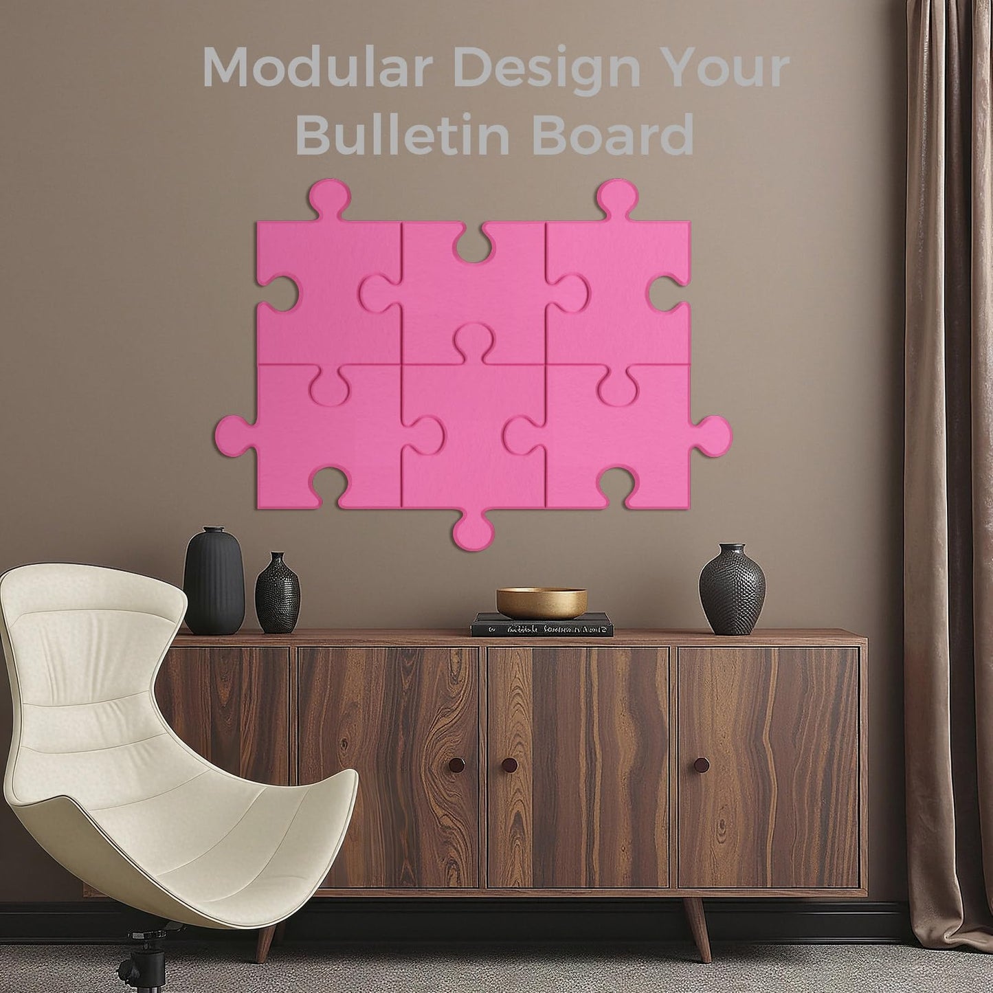 Felt Bulletin Board Tiles 31.5" x 20" Cork Board Alternative 6 Pack with 30 Pushpins 40 Adhesive Tabs Felt Wall Tiles Cork Boards for Walls Thick Slat Wall Panels for Home Office Classroom Decor