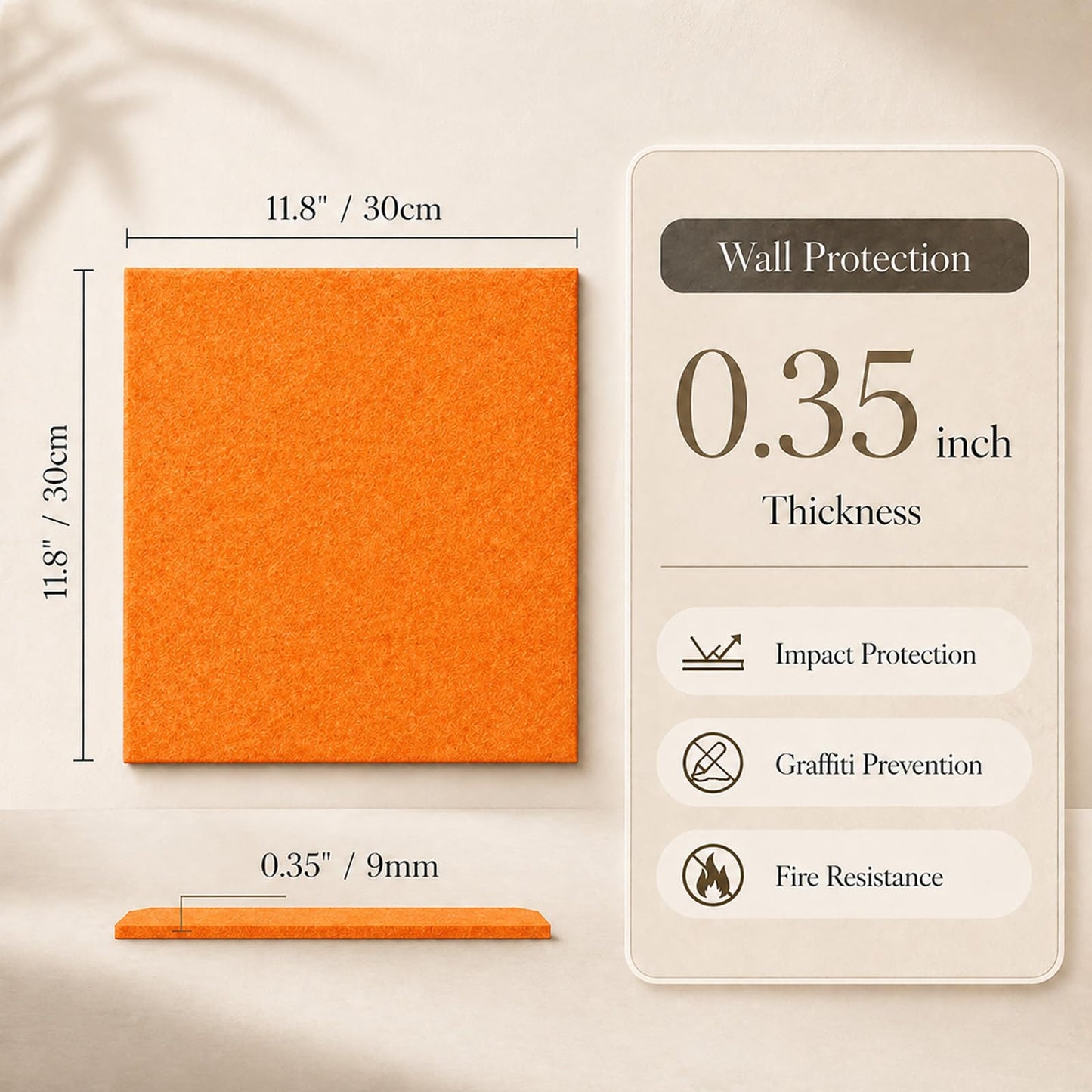 Baysola Felt Bulletin Board Panels 36 x 24 Inch Self Adhesive Wall Tiles Cork Board Alternative for Office Classroom Photos Notes 6 Pack