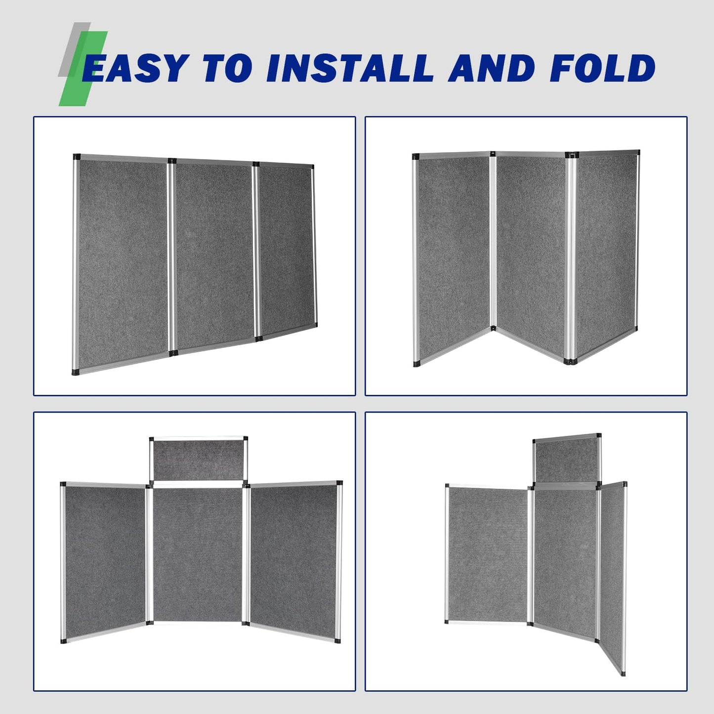 3+1 Panel Trade Show Presentation Board,Poster Board with Storage Bag Large Tabletop Display Board Folding Art Panel Display for School,Vendor Events,Science Fair Exhibitions (A)