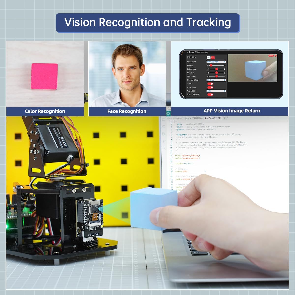 Robotic Arm with Arduino 5DOF/Axis AI Smart Robot Arm Open Source STEM Educational Building Robotics & Engineering Kits, Science/Coding/Programming Set, miniArm Starter Kit