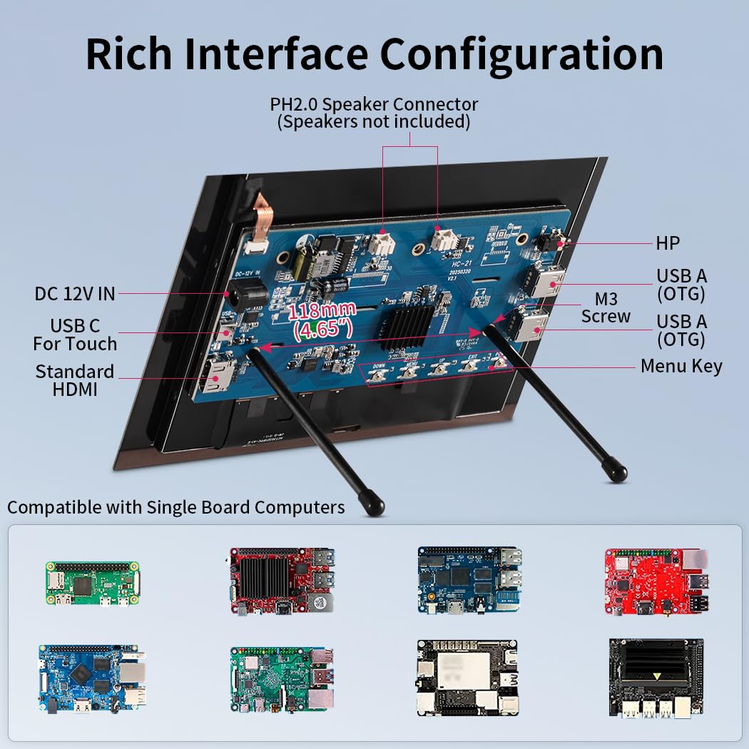 Magedok Touch Screen Display 10.4″, IPS 1200:1600 3:4 Vertical Mini HDMI Screen, 500nits Outdoor Readable Industrial Monitor, Second External Monitor for Laptop Rasp Pi AIDA64 STEM DIY