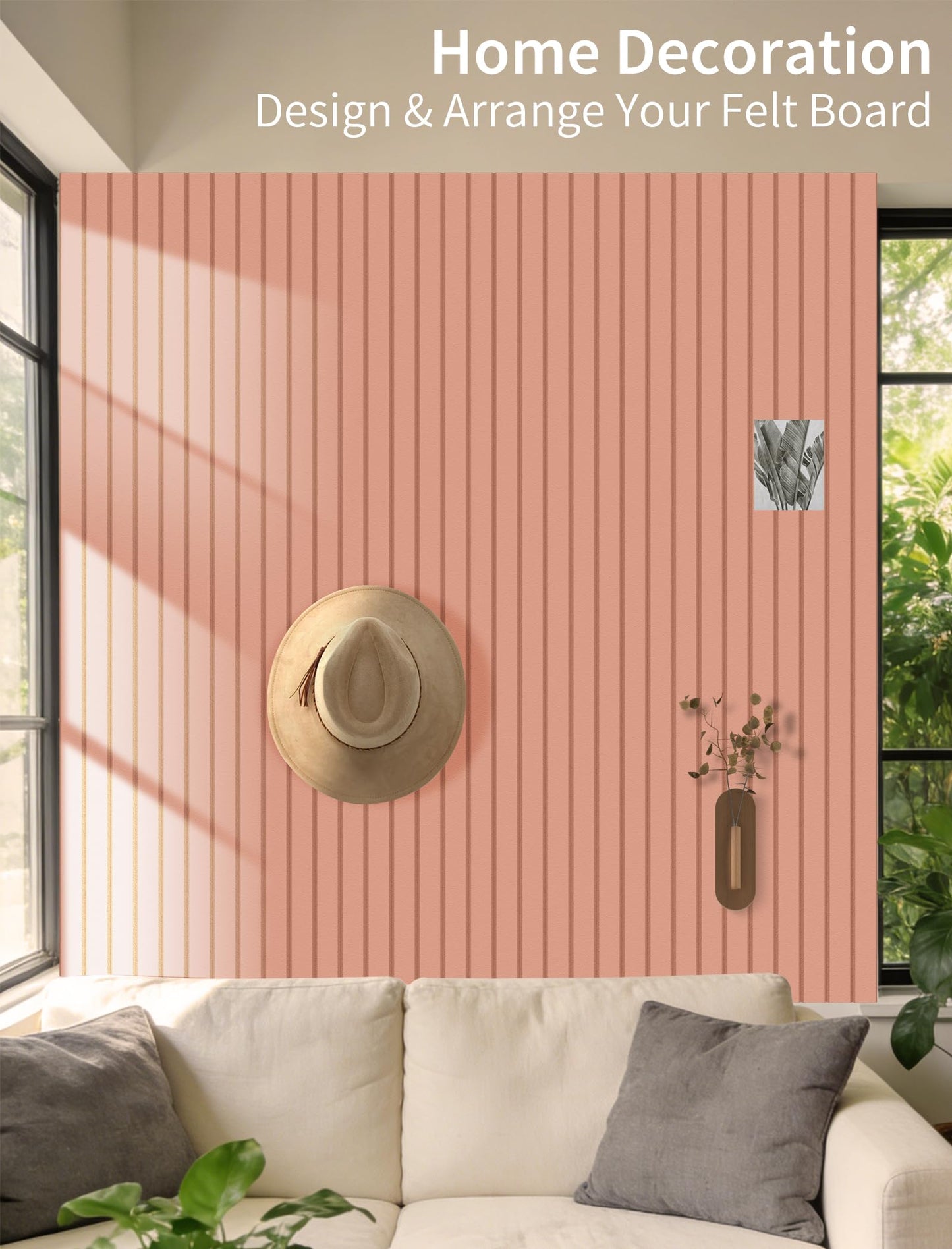 Large Bulletin Board 48"x 24" Cork Boards for Walls, 8 Pack Felt Wall Panels Photo Board, Cork Board for Office Home Pin Board