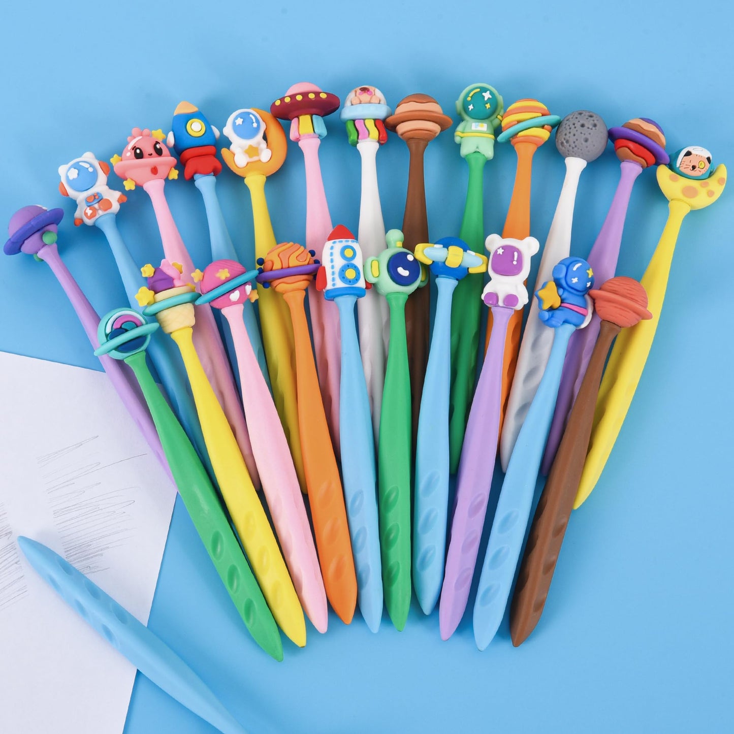 48 Pcs Cute Space Bobblehead Eraser for Pencils Kawaii Erasers Cute School Supplies Fun Planet Rocket Moon Spaceship Astronaut Shape Erasers Back to School Supplies Birthday Classroom Gifts