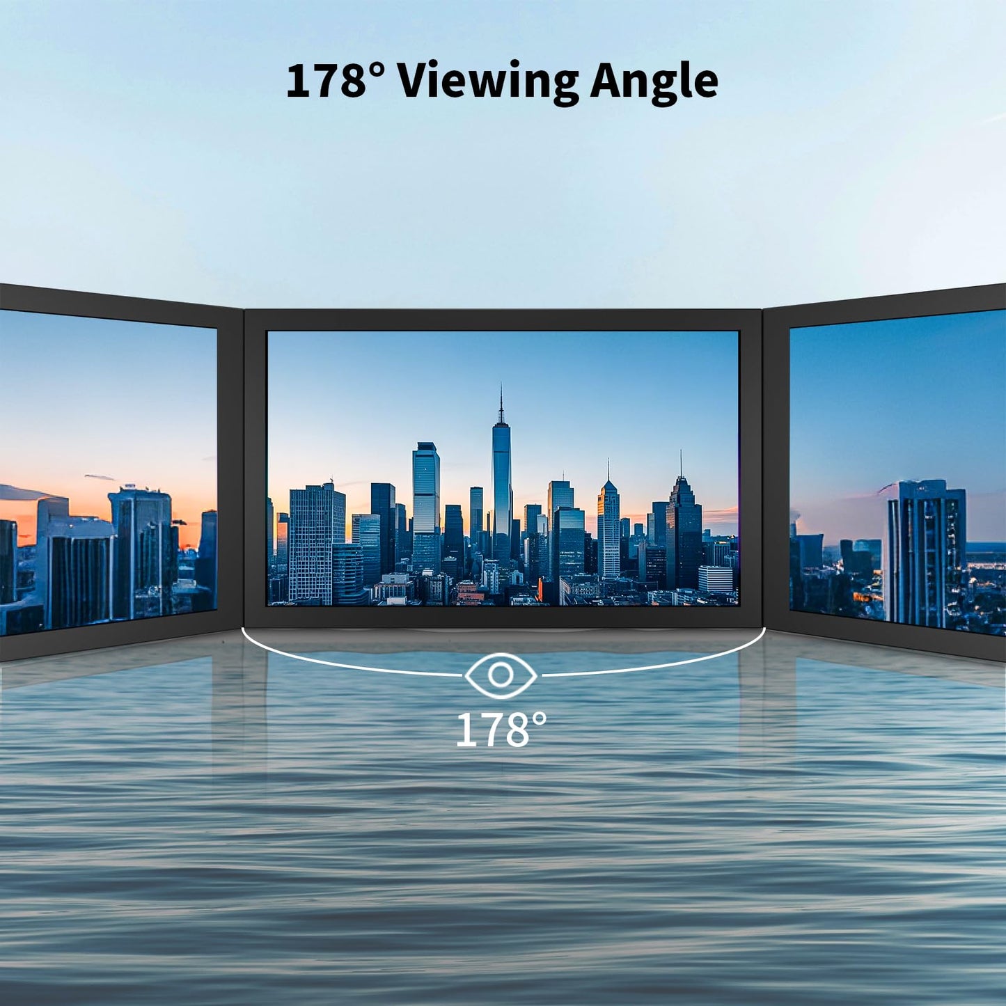 Aurevita 7 Inch Mini Monitor HDMI, Portable Vga Monitor with AV BNC 1024×600 LCD Screen with Built-in Speakers, 178° View Angle IPS, Multi-Function Mini Small Display for Raspberry Pi PC/TV/DVD/CVBS