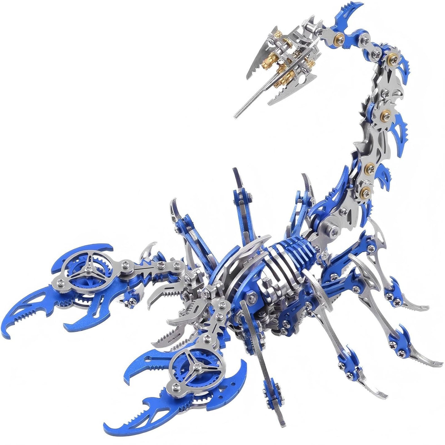 Scorpion 3D Metal Puzzles for Adults, 454PCS Stainless Steel DIY Mechanical Metal Model Kits, No Glue Assembly with Movable Joints, Challenging Metal Building Kit Desk Decor Gift (Blue)